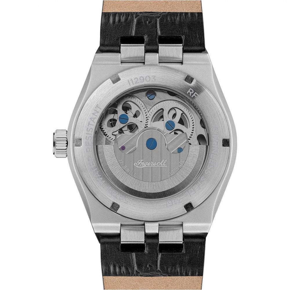 Ingersoll 1892 The Broadway Automatic Men's Watch with Black Dial and Black Leather Strap- I12903 - Image 9