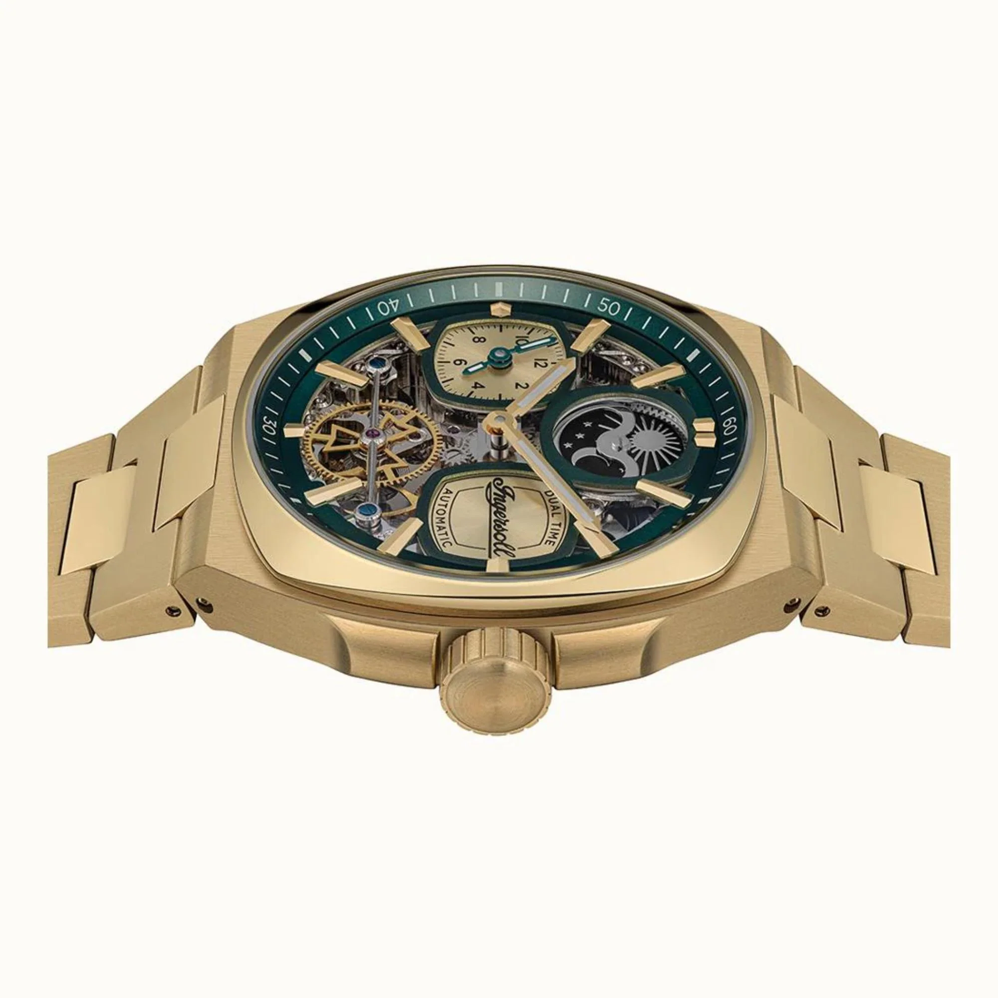 Ingersoll 1892 The Spirit Automatic Golden Dial Men’s Watch Silver Stainless Steel Bracelet I15803 - Image 2