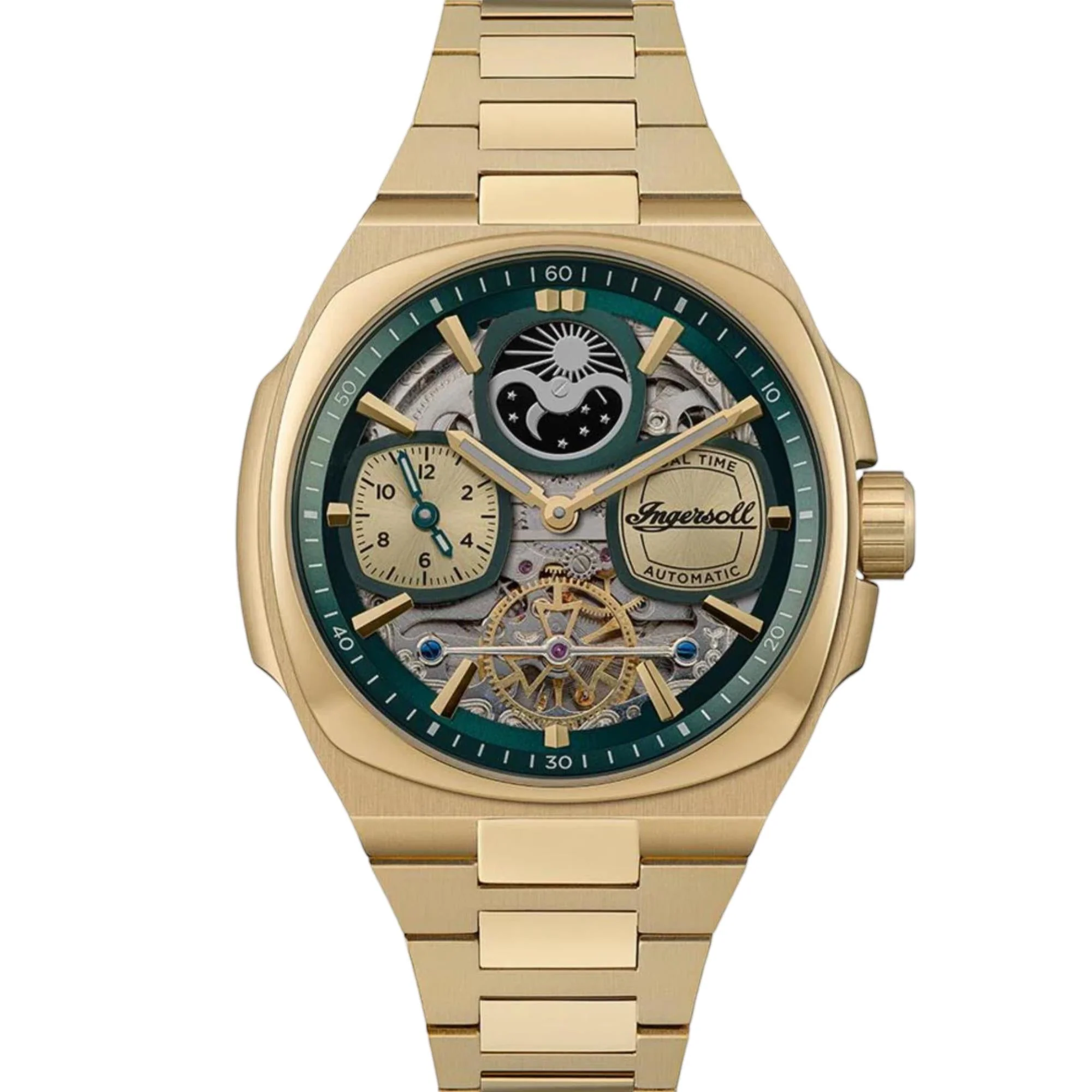 Ingersoll 1892 The Spirit Automatic Golden Dial Men’s Watch Silver Stainless Steel Bracelet I15803 - Image 9