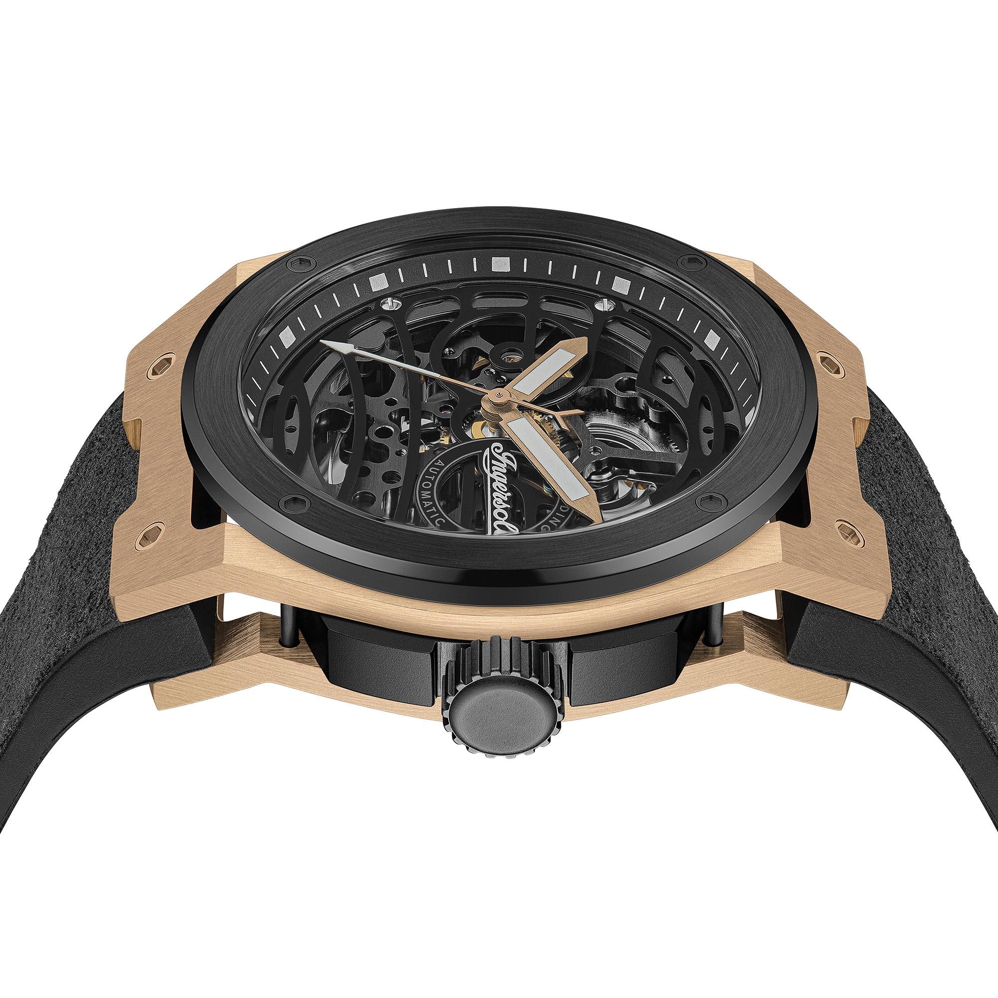 Ingersoll 1892 The Springfield Automatic Men's Watch with Black Dial and Black PU Strap - I15202 - Image 12