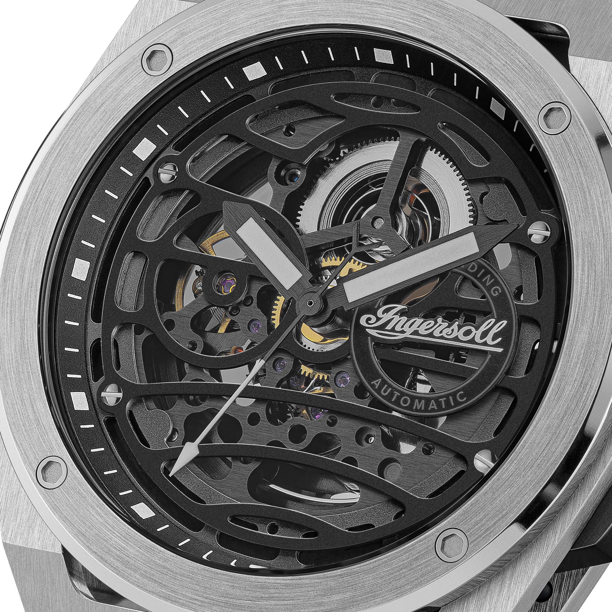 Ingersoll 1892 The Springfield Automatic Men's Watch with Black Dial and Stainless Steel Bracelet - I15203 - Image 9
