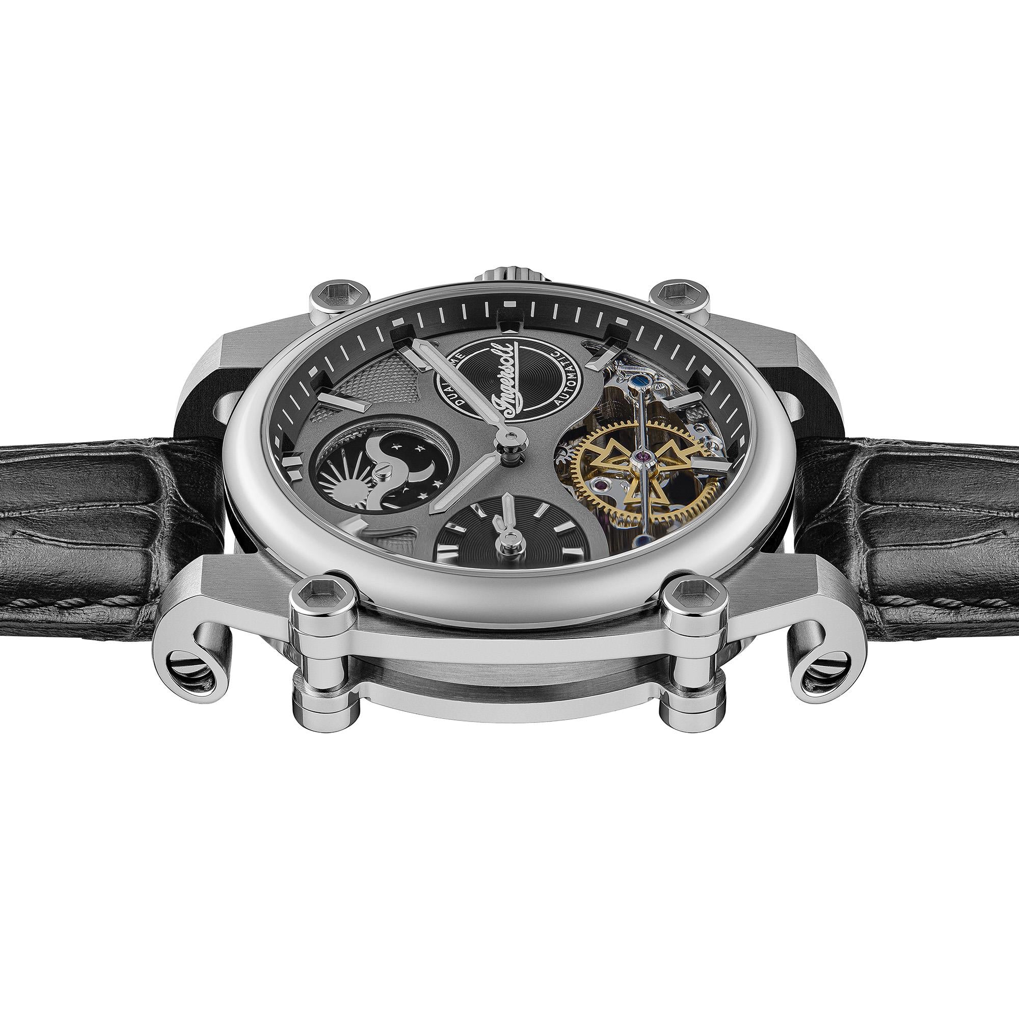 Ingersoll 1892 The Varsity Automatic Mens Watch with Grey Skeleton Dial and Black Leather Strap I15402 - Image 13