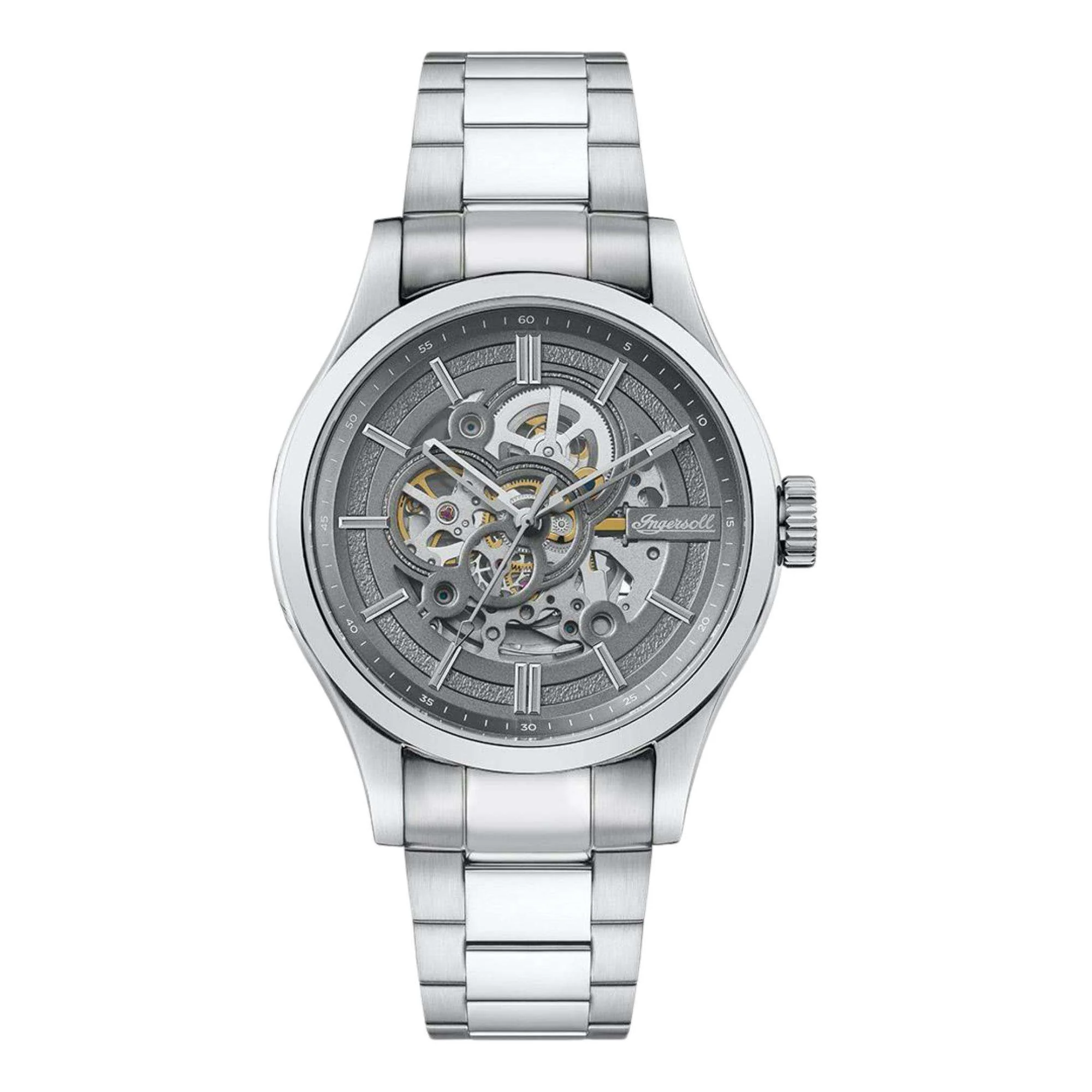 Ingersoll âThe Armstrongâ Automatic Grey Dial Stainless Steel Bracelet Menâs Watch I06804B - Image 2