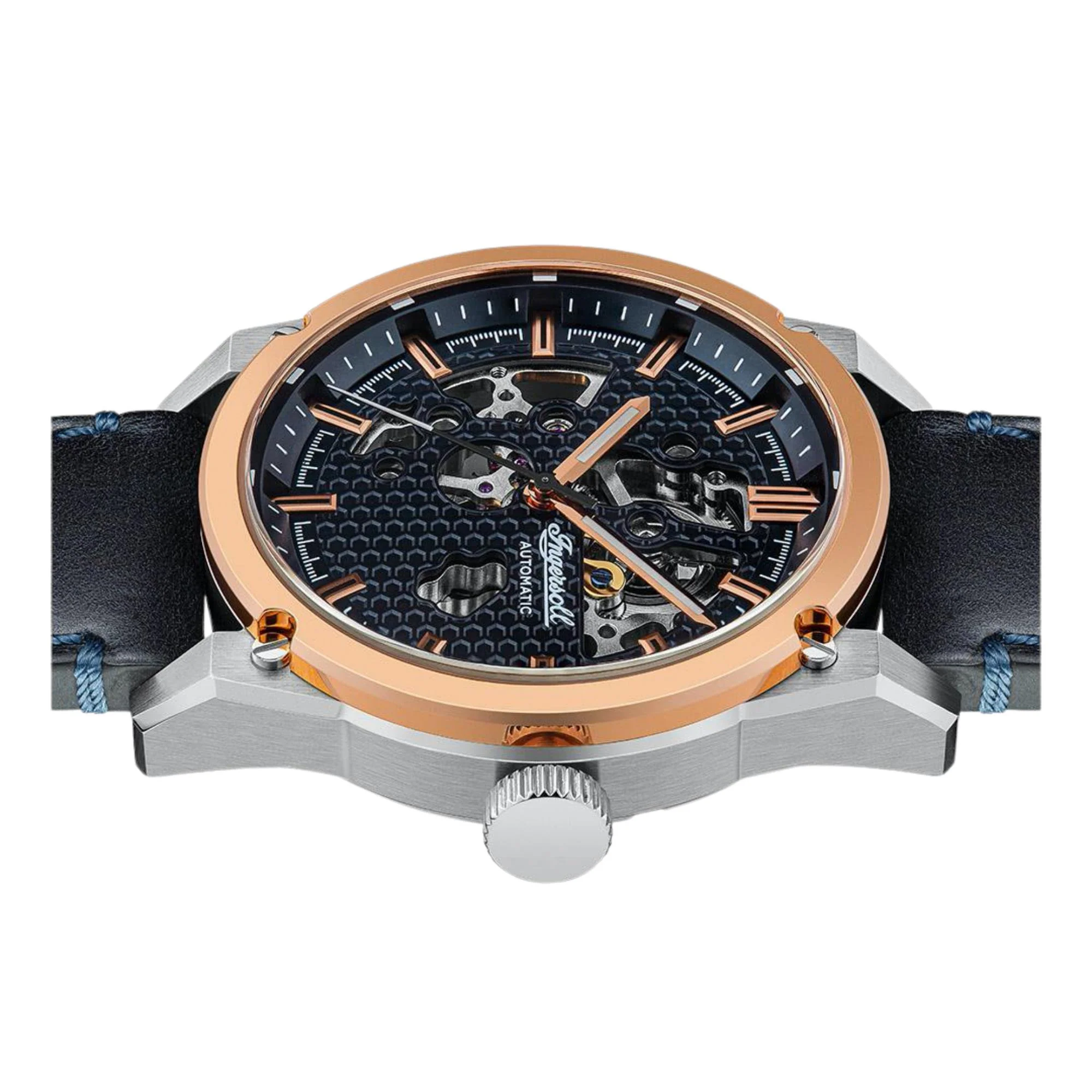 Ingersoll âThe Carrollâ Blue Dial Leather Strap Menâs Watch I11602 - Image 13