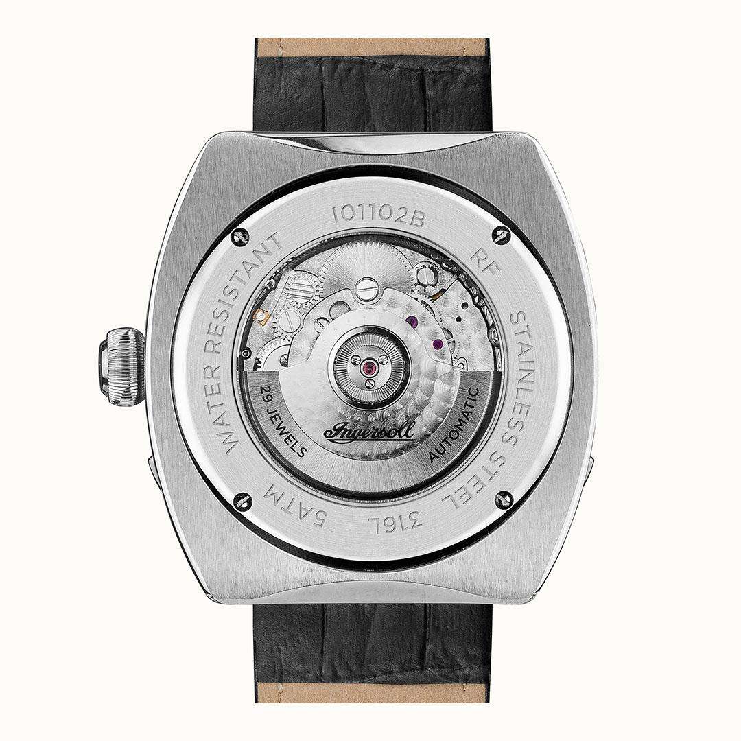 Ingersoll The Michigan Automatic Black Dial Black Leather Strap Men's Watch I01102B - Image 6