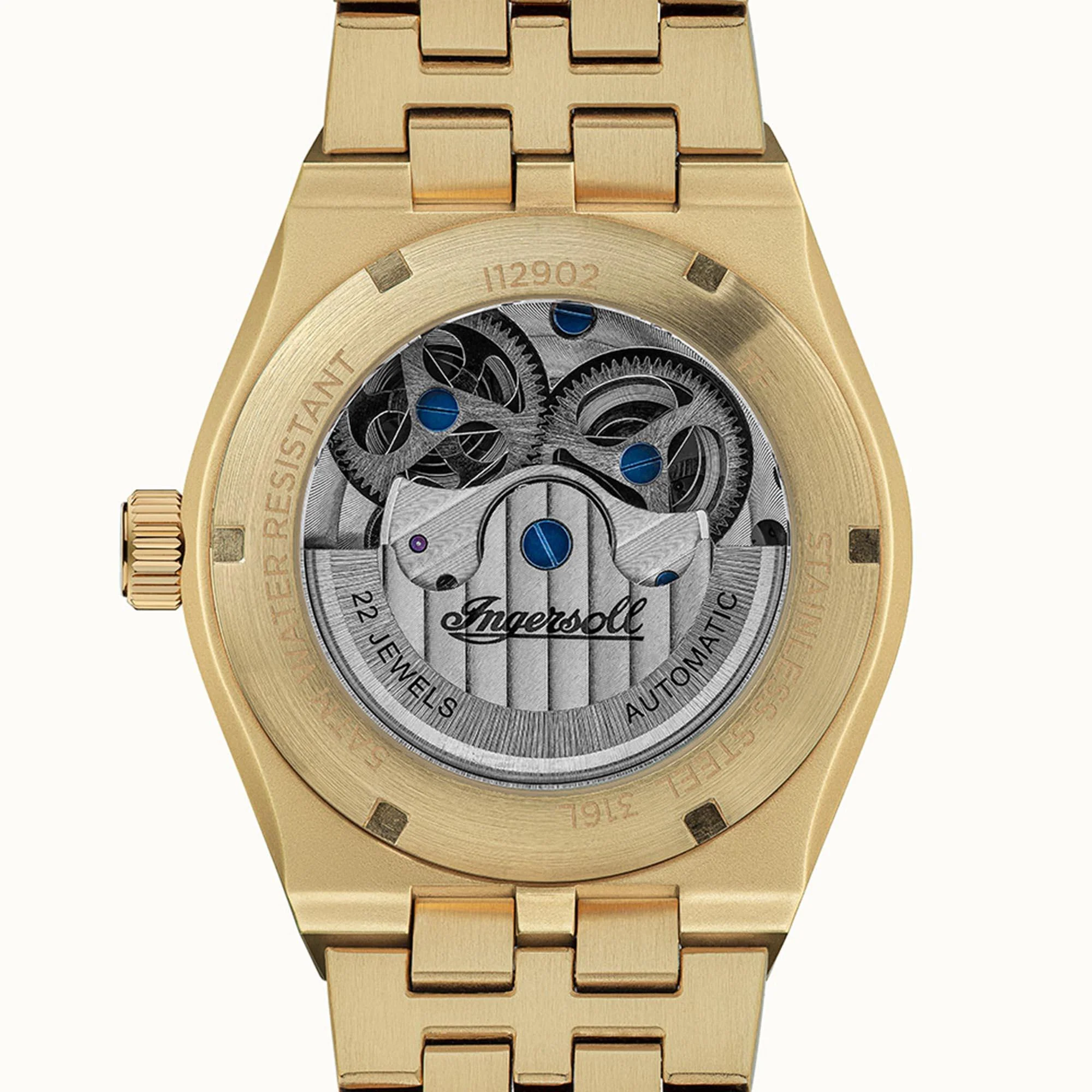 Ingersoll The Broadway Automatic Brown Dial Gold PVD Stainless Steel Bracelet Men's Watch I12902 - Image 9