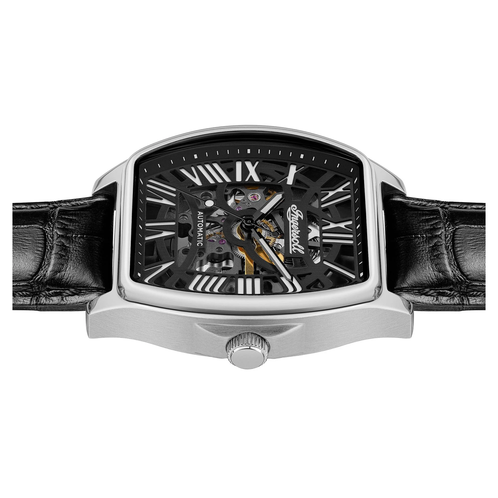 Ingersoll The California Automatic Black Skeleton Dial Black Leather Strap Men's Watch I14202 - Image 3