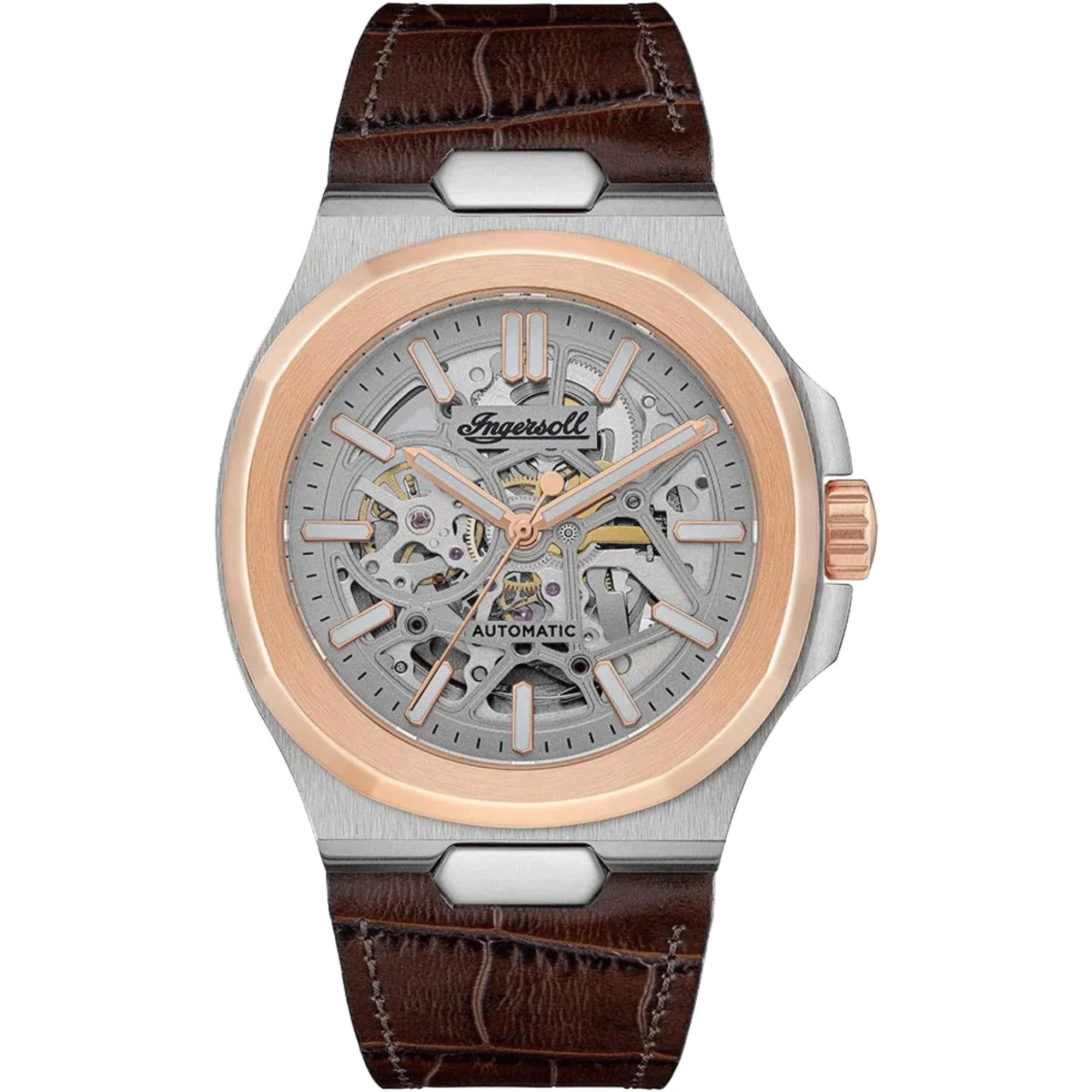Ingersoll The Catalina Automatic Silver Dial Brown Leather Strap Men's Watch I12503 - Image 8