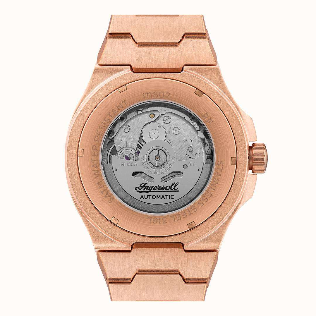 Ingersoll The Catalina Automatic Black Dial Rose Gold Stainless Steel Bracelet Men's Watch I11802 - Image 2