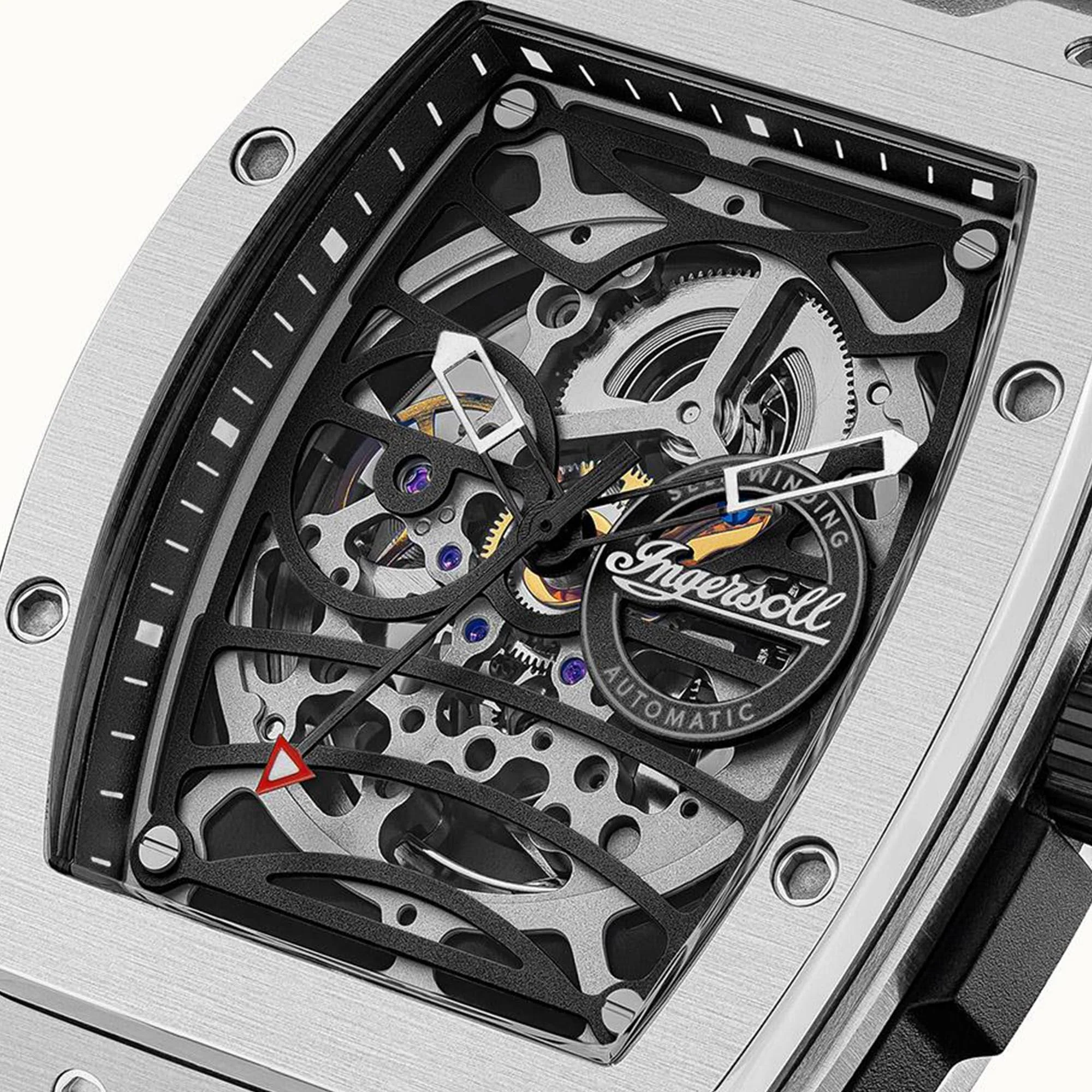 Ingersoll 1892 ‘The Challenger’ Automatic Skeleton Dial Black Rubber Strap Men's Watch I12301 - Image 11