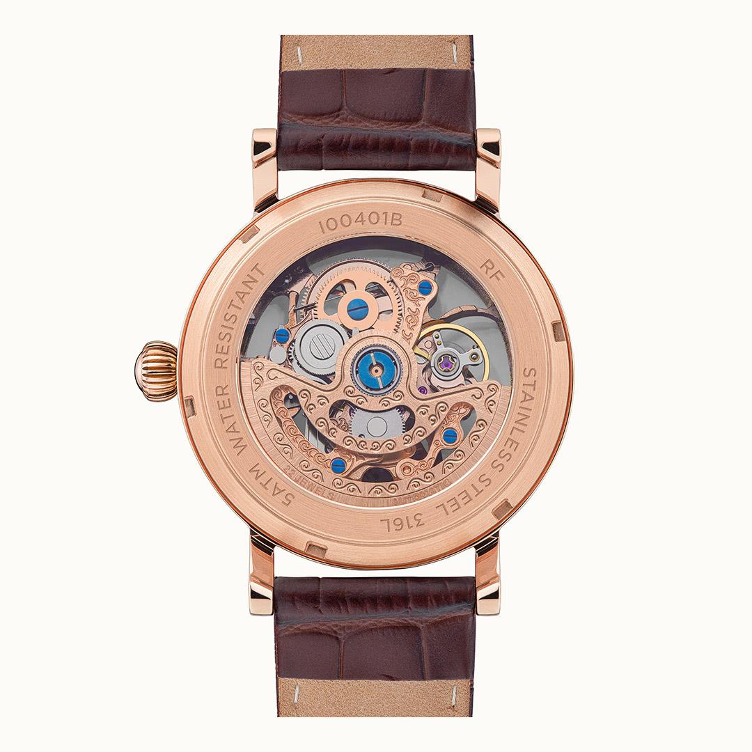 Ingersoll 'The Herald' Automatic Silver Dial Brown Leather Strap Men's Watch I00401B - Image 10