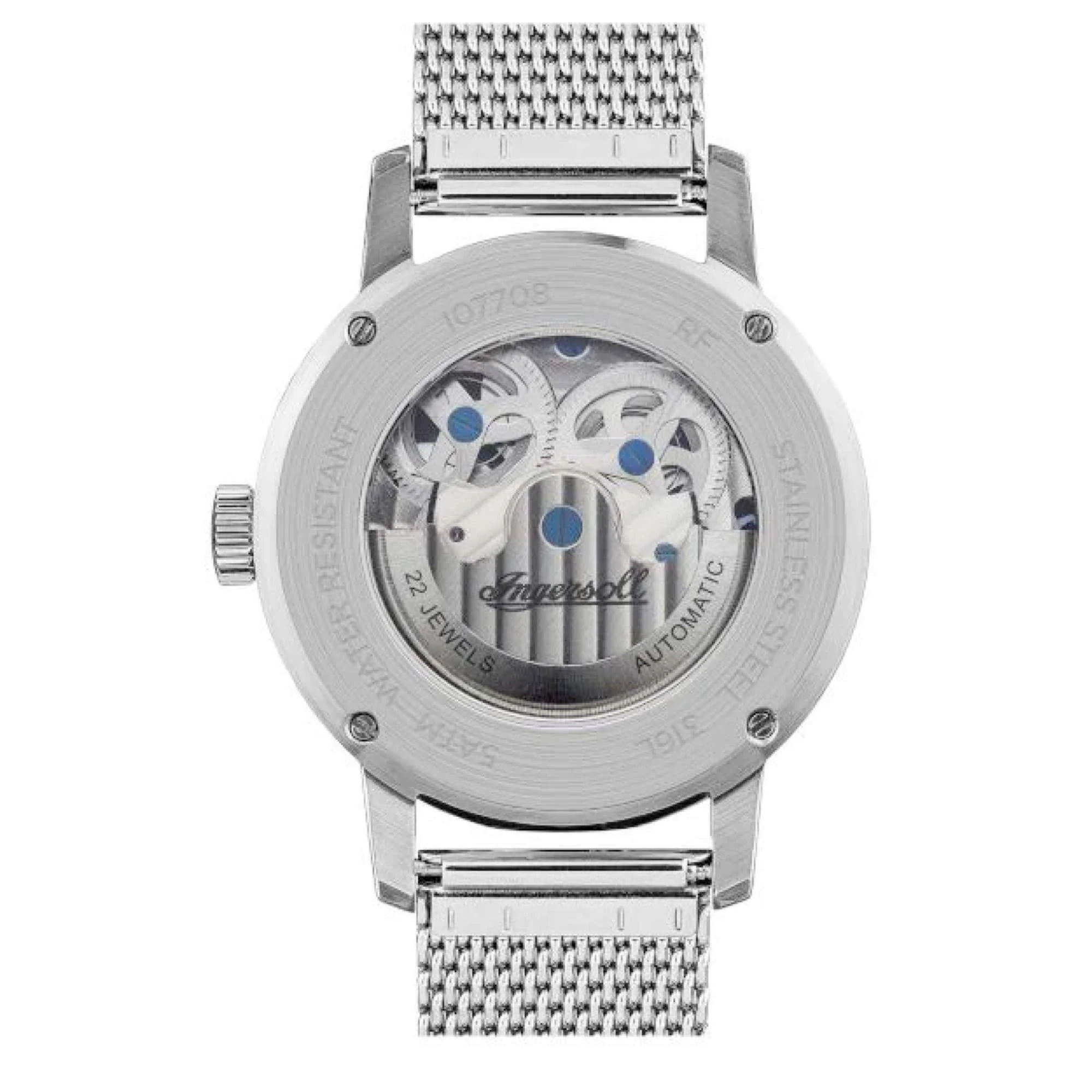 Ingersoll The Jazz 1892 Automatic Black Dial Silver Steel Bracelet Men's Watch I07708 - Image 3