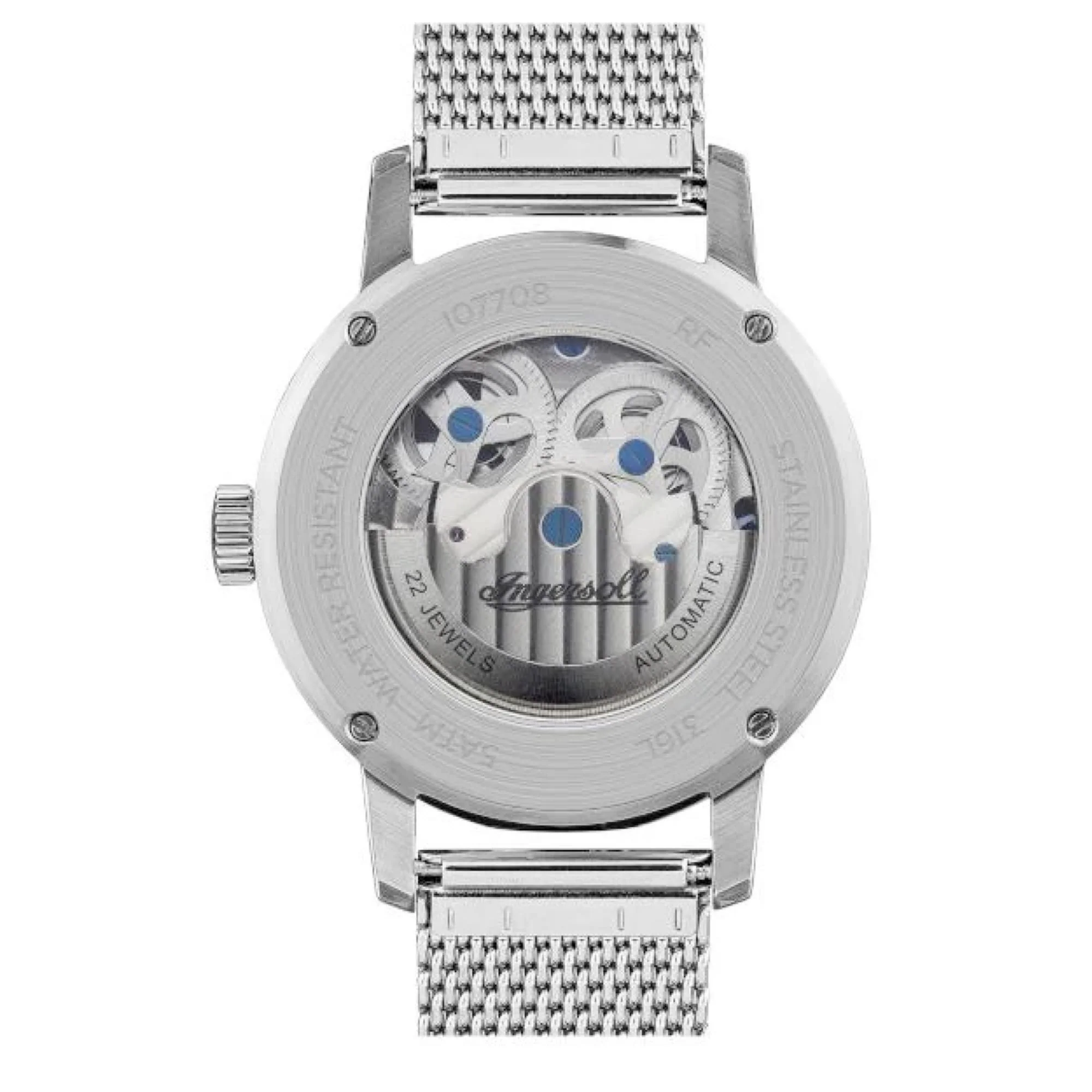 Ingersoll The Jazz 1892 Automatic Black Dial Silver Steel Bracelet Men's Watch I07708 - Image 7