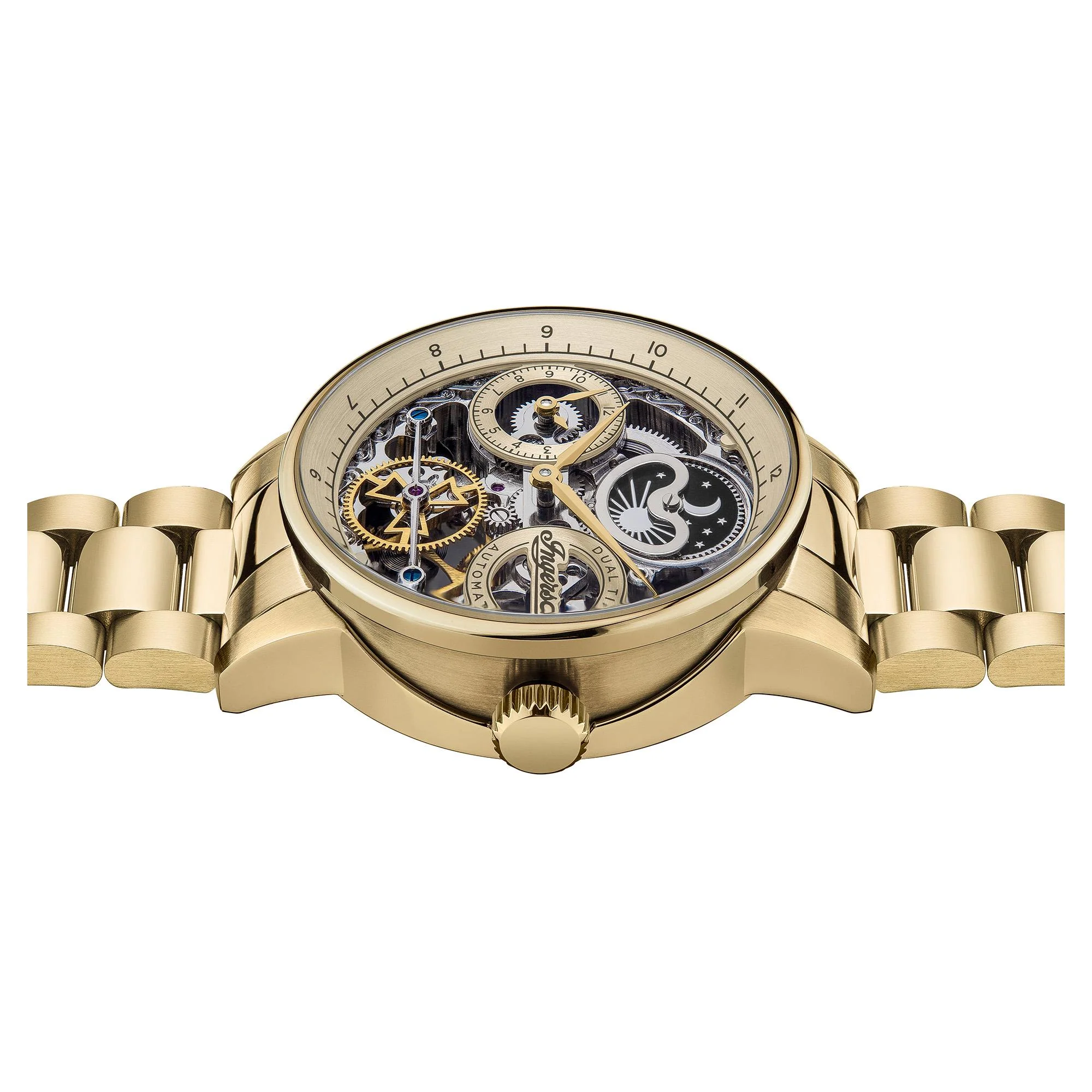 Ingersoll The Jazz Automatic Gold Dial Gold Stainless Steel Bracelet Men's Watch I07711 - Image 3