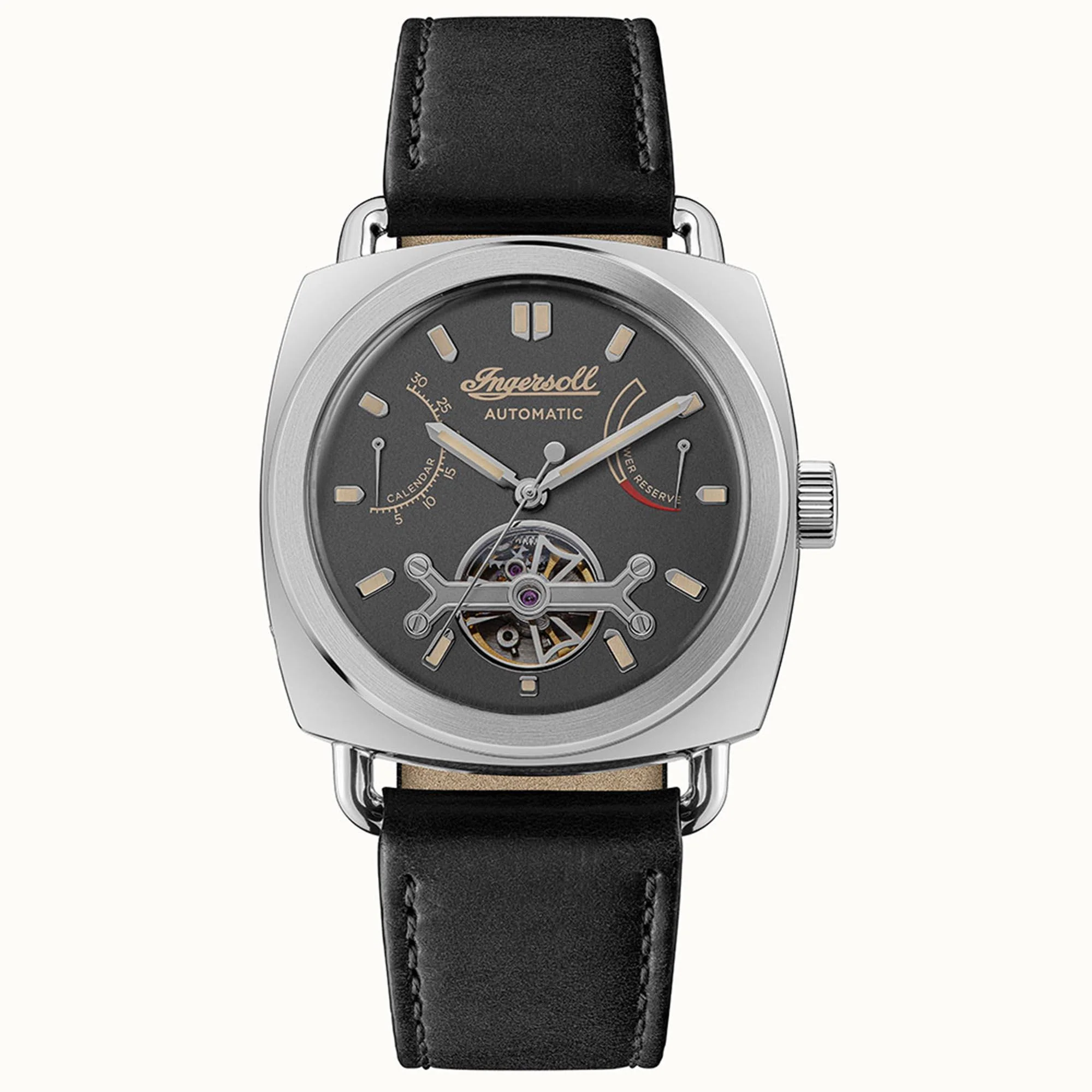 Ingersoll ‘The Nashville’ Automatic Grey Dial Black Leather Strap Men's Watch I13002 - Image 7