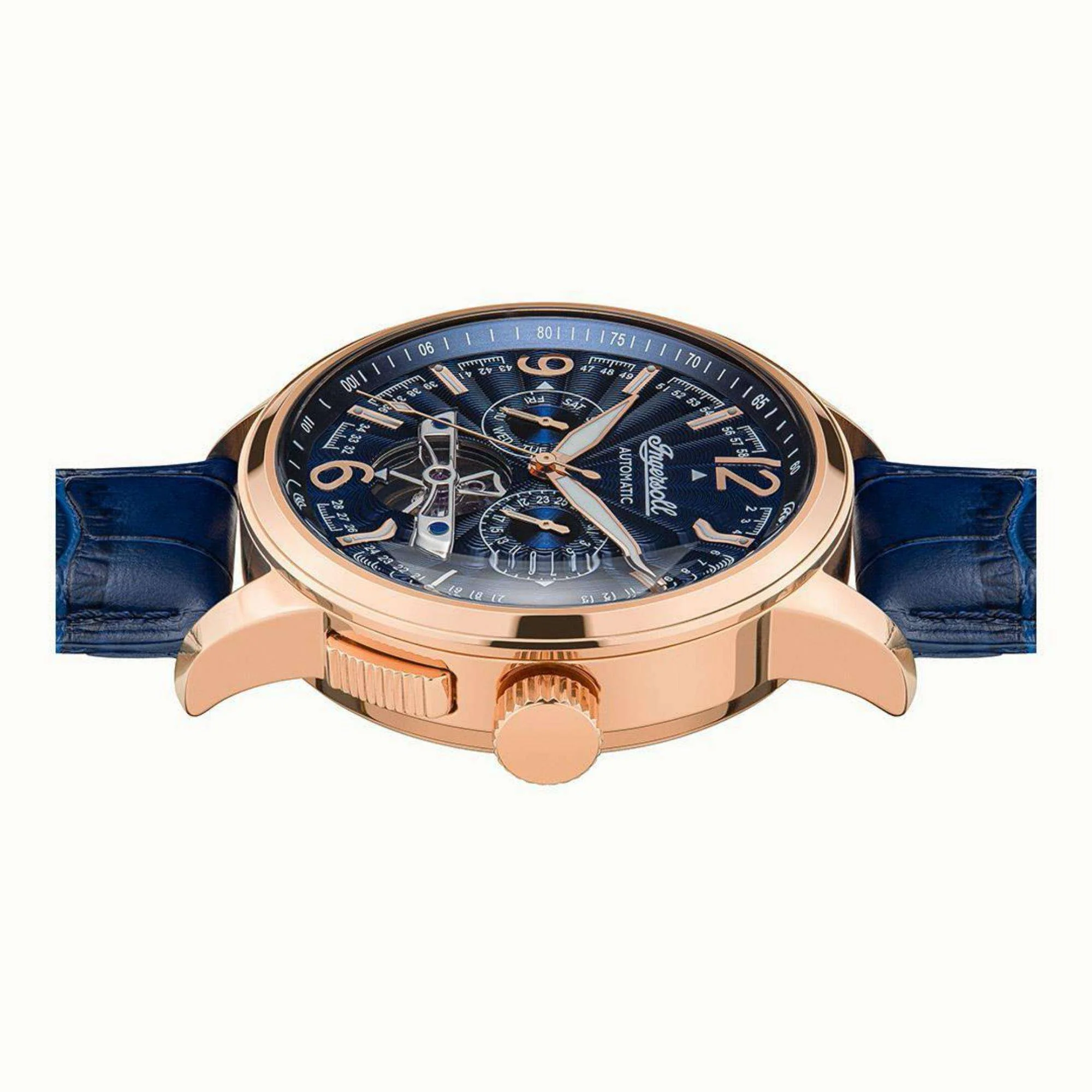 Ingersoll The Regent Automatic Blue Dial Blue Leather Strap Men's Watch I00301B - Image 6