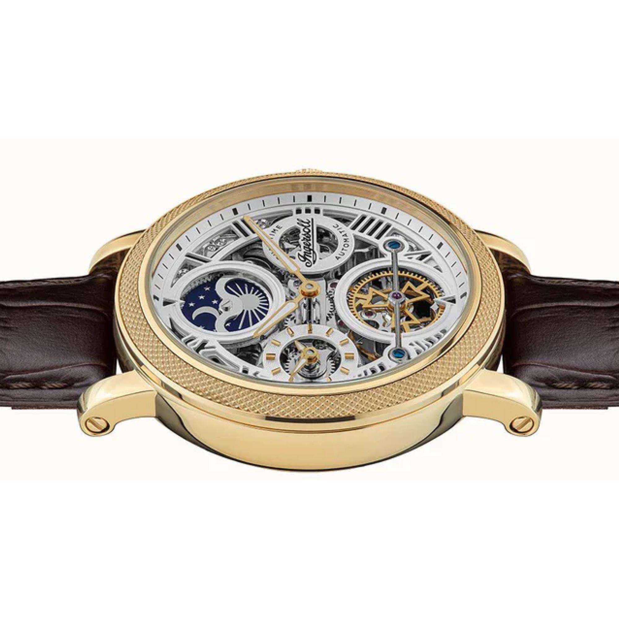 Ingersoll The Row 1892 Automatic Men's Watch Silver Dial Brown Leather Strap I12402 - Image 5