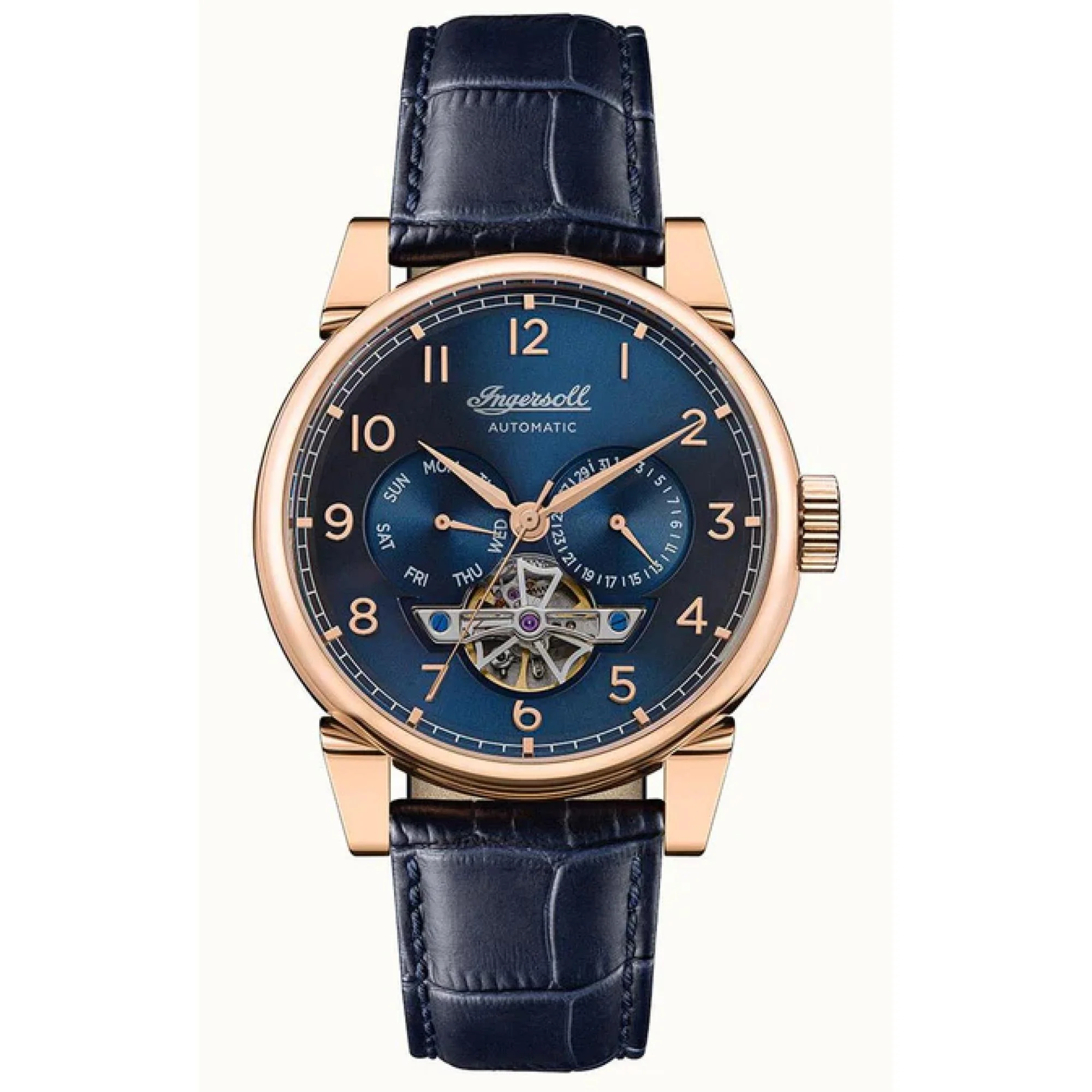 Ingersoll The Swing 1892 Gents Automatic Watch Blue Dial Blue Leather Strap I12702 - Image 7