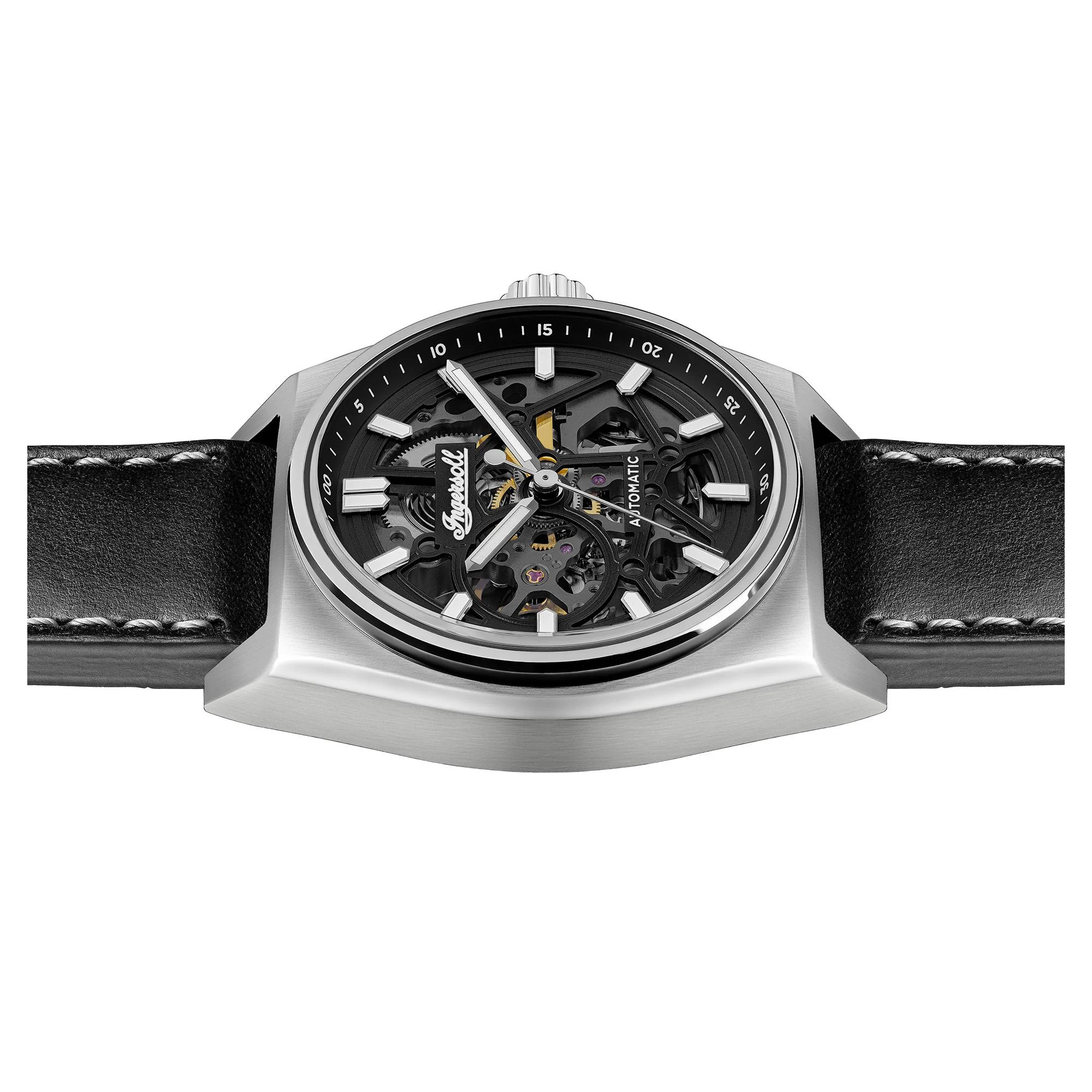 Ingersoll The Vert Automatic Black Skeleton Dial Black Leather Strap Men's Watch I14301 - Image 11