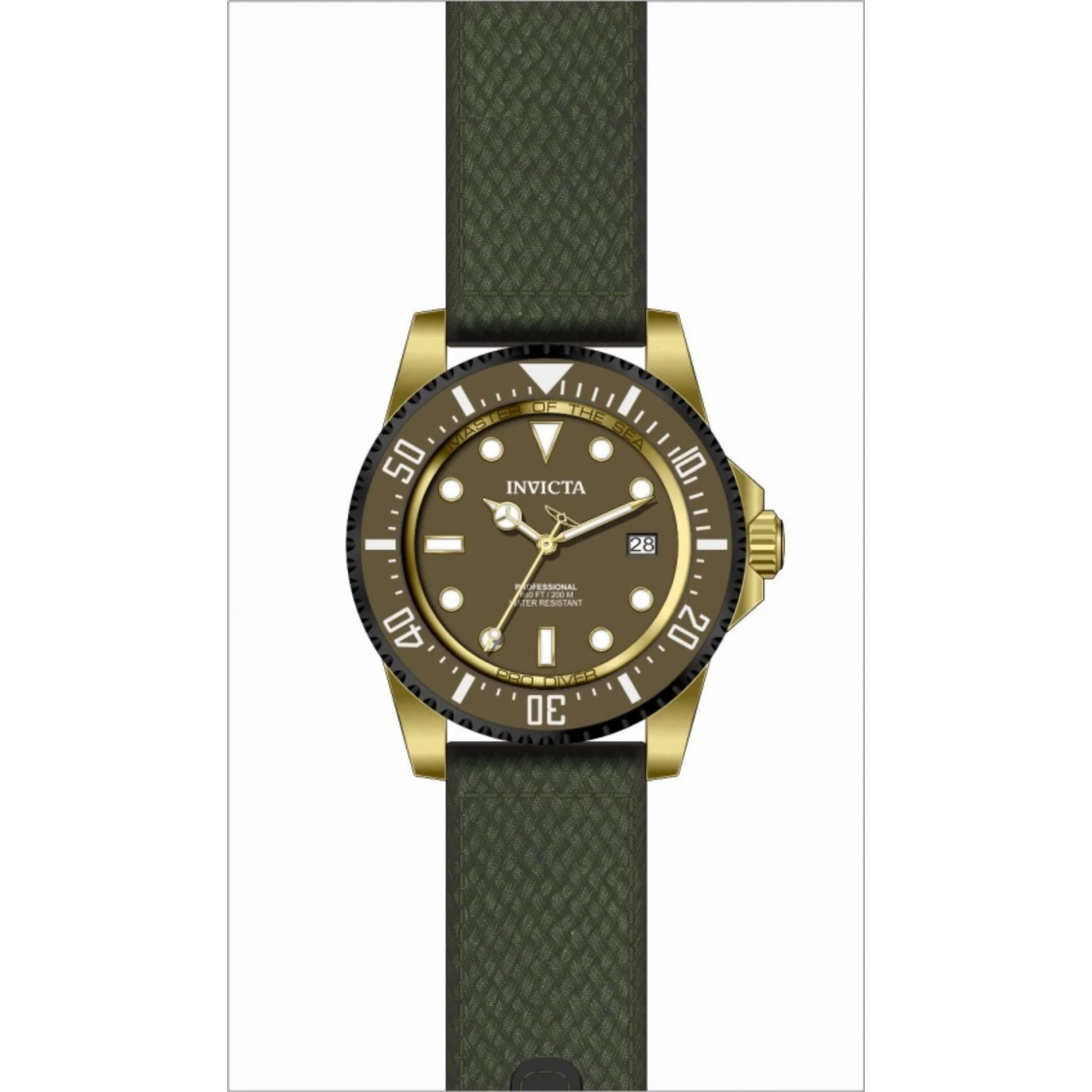 Invicta Pro Diver Automatic Green Dial Polyester Strap Men's Watch 38240 - Image 7