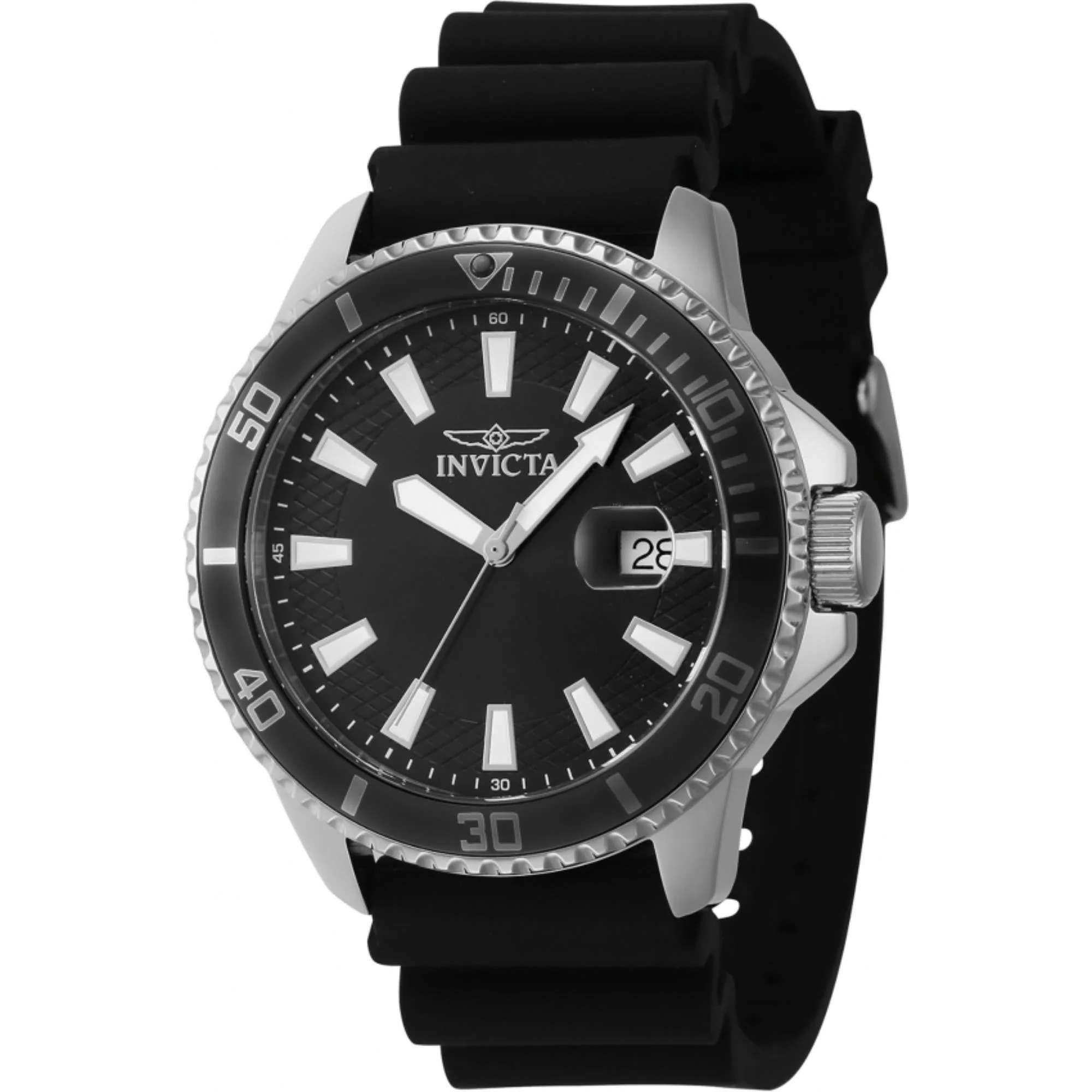 Invicta Pro Diver Quartz Black Dial Silicone Strap Men's Watch 46095 - Image 4