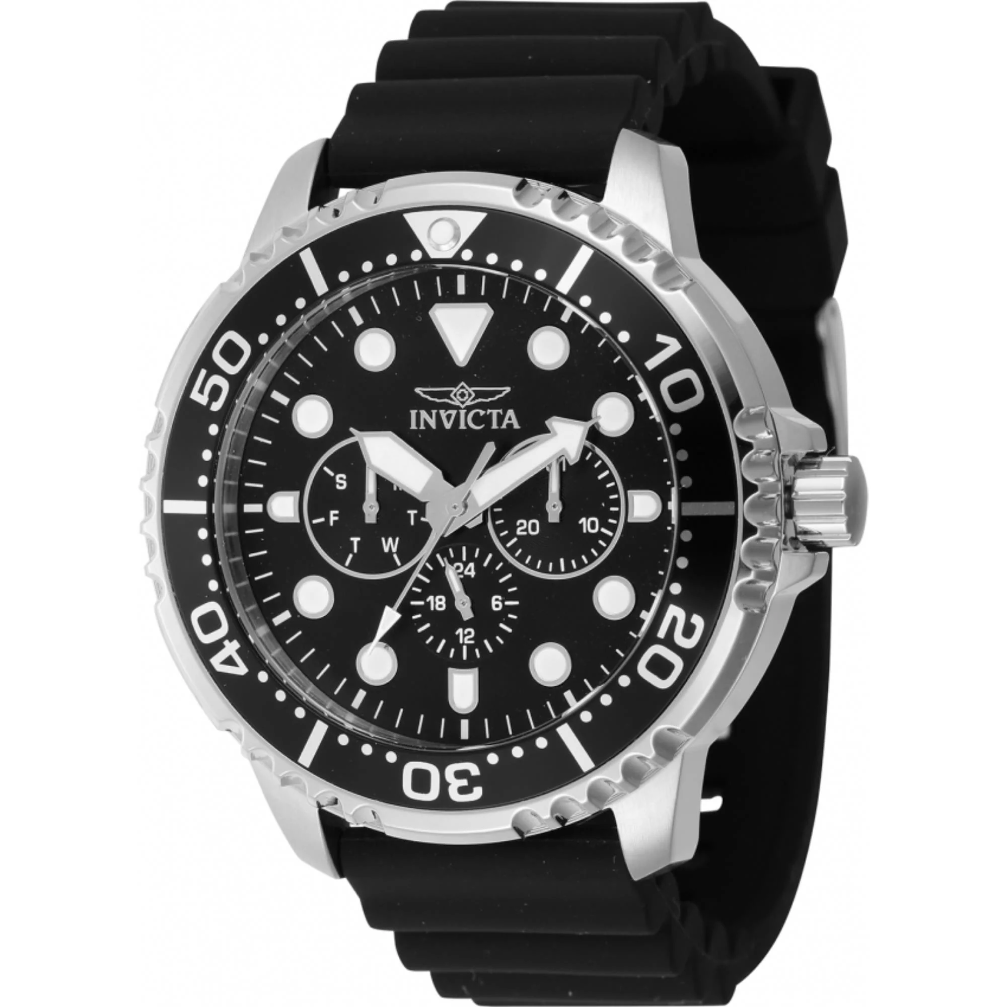 Invicta Pro Diver Quartz Chronograph Black Dial Silicone Strap Men's Watch 47234 - Image 3