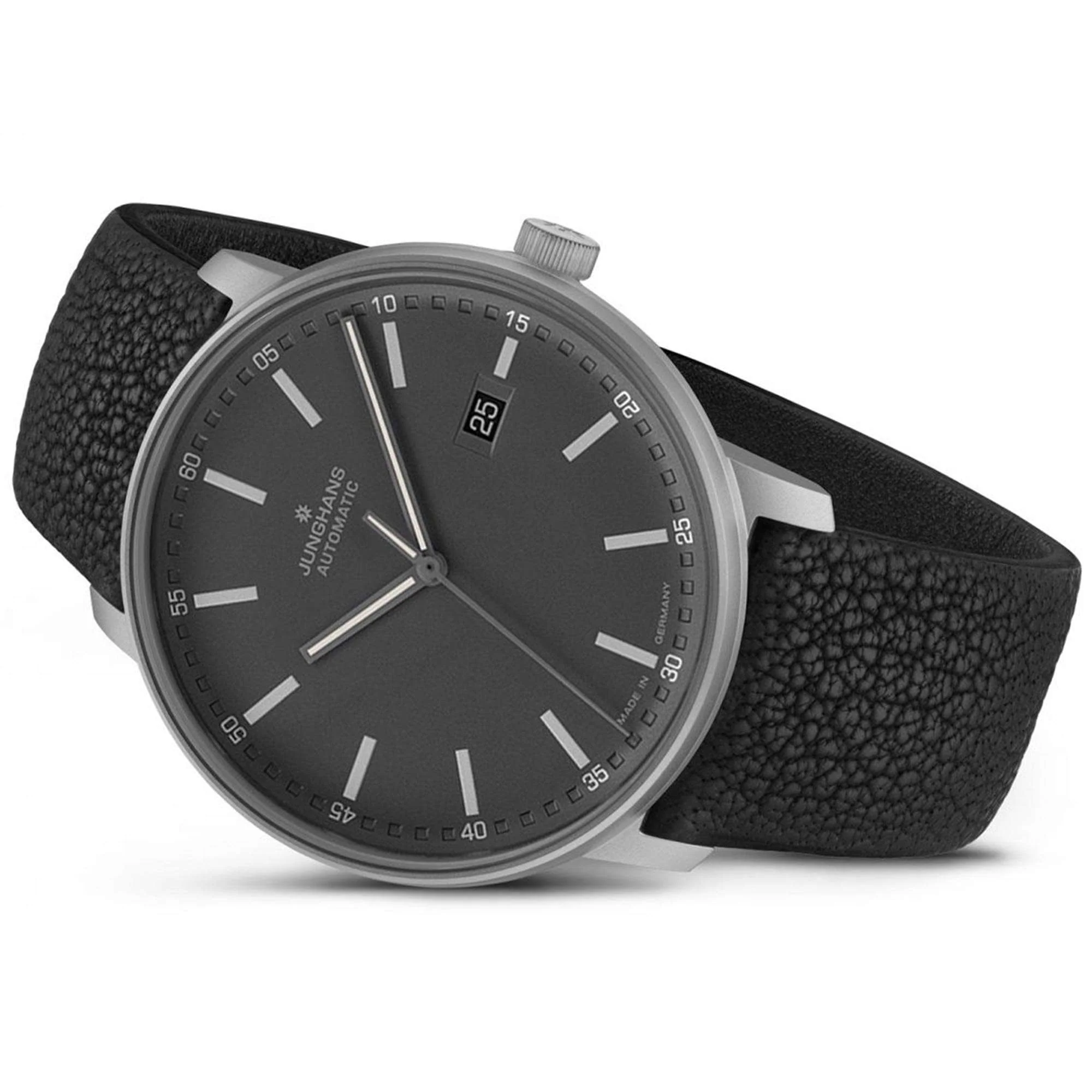 Junghans FORM A Titan Automatic Black Dial Leather Strap Men's Watch 027/2001.00 - Image 2