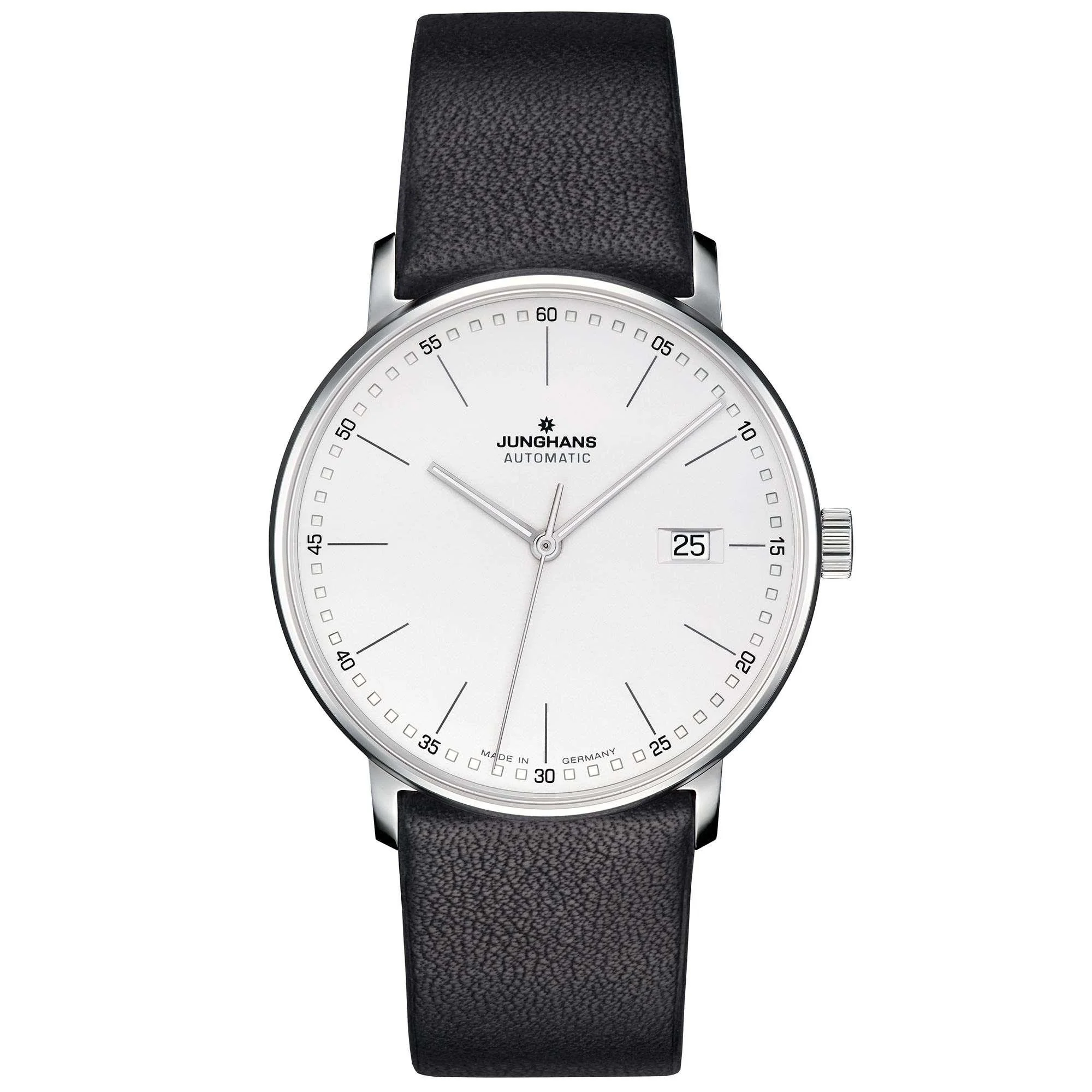 Junghans Form A Automatic Silver Dial Black Leather Strap Mens Watch 027/4730.00 - Image 5