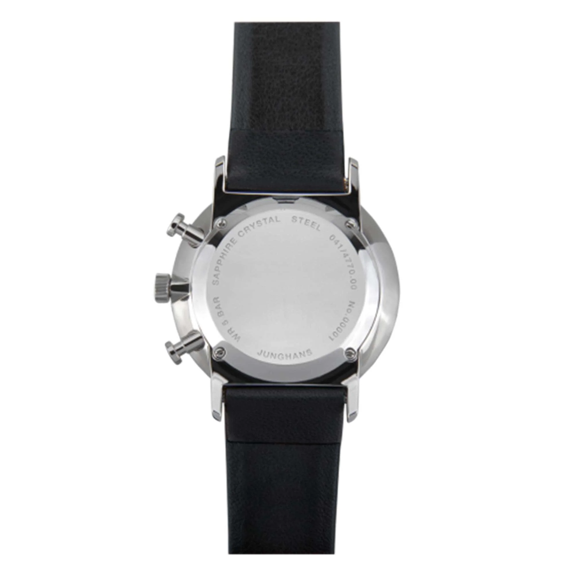 Junghans Form C Silver Dial Black Leather Strap Men's Watch 041/4770.00 - Image 3