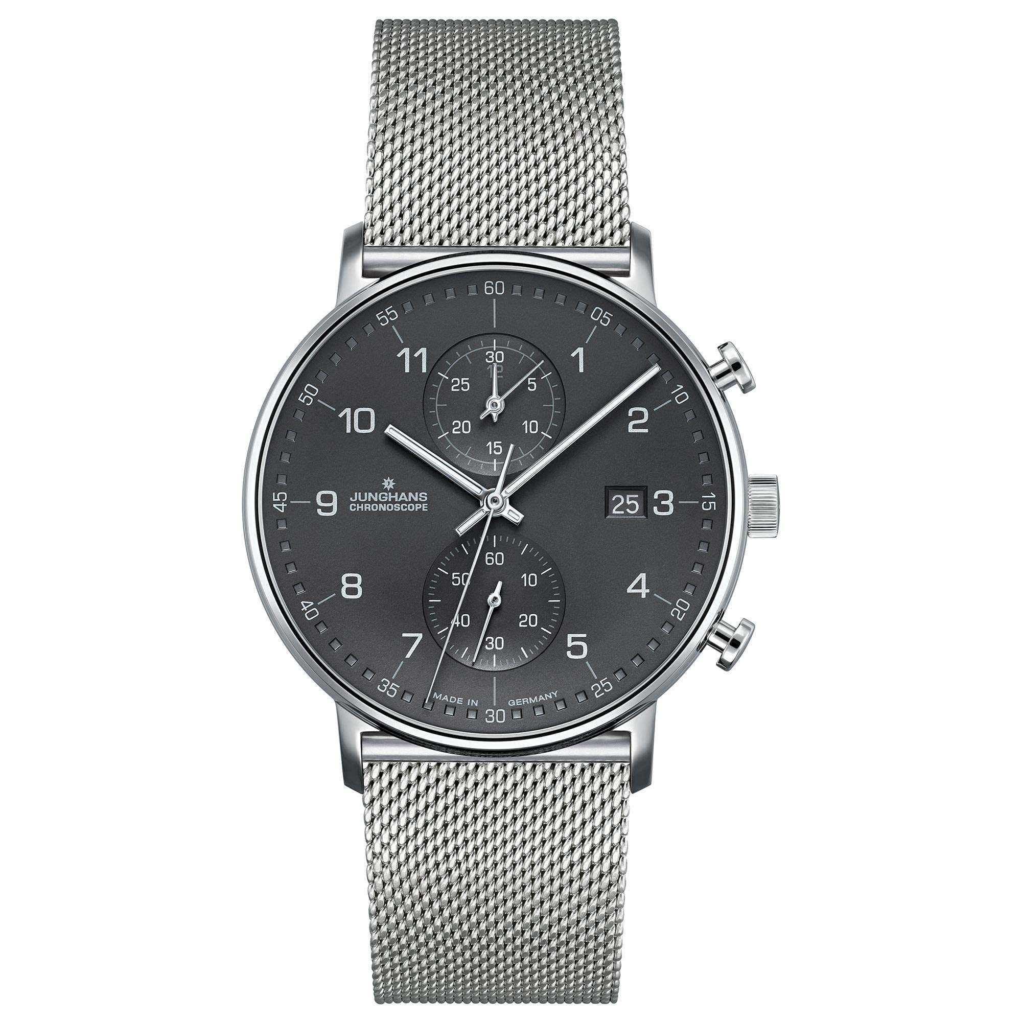Junghans Form Quartz 41487744 Grey Dial Silver Milanese Bracelet Men's Watch - Image 4