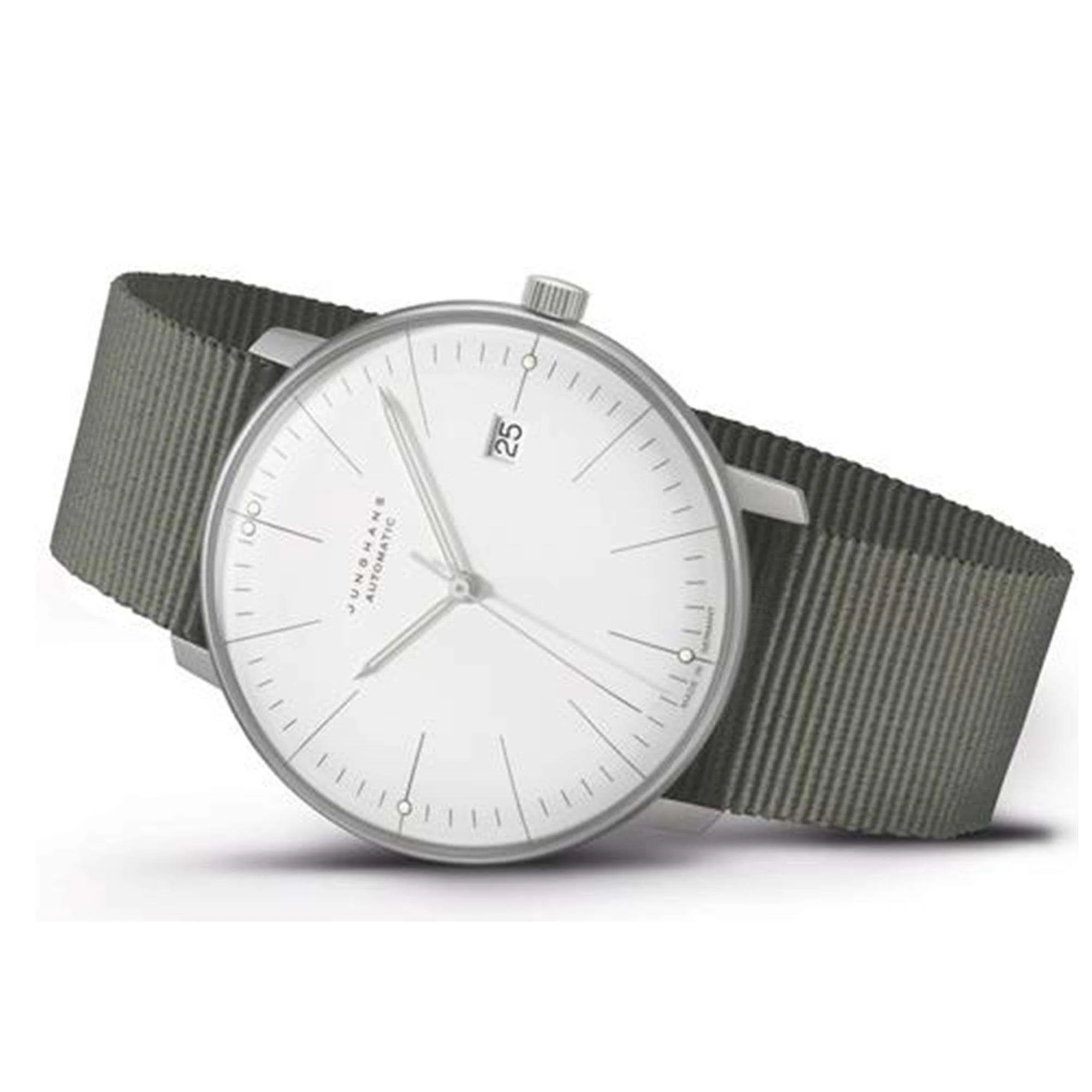 Junghans Max Bill Automatic 027/4001.04 White Dial Textile Strap Men's Watch - Image 4
