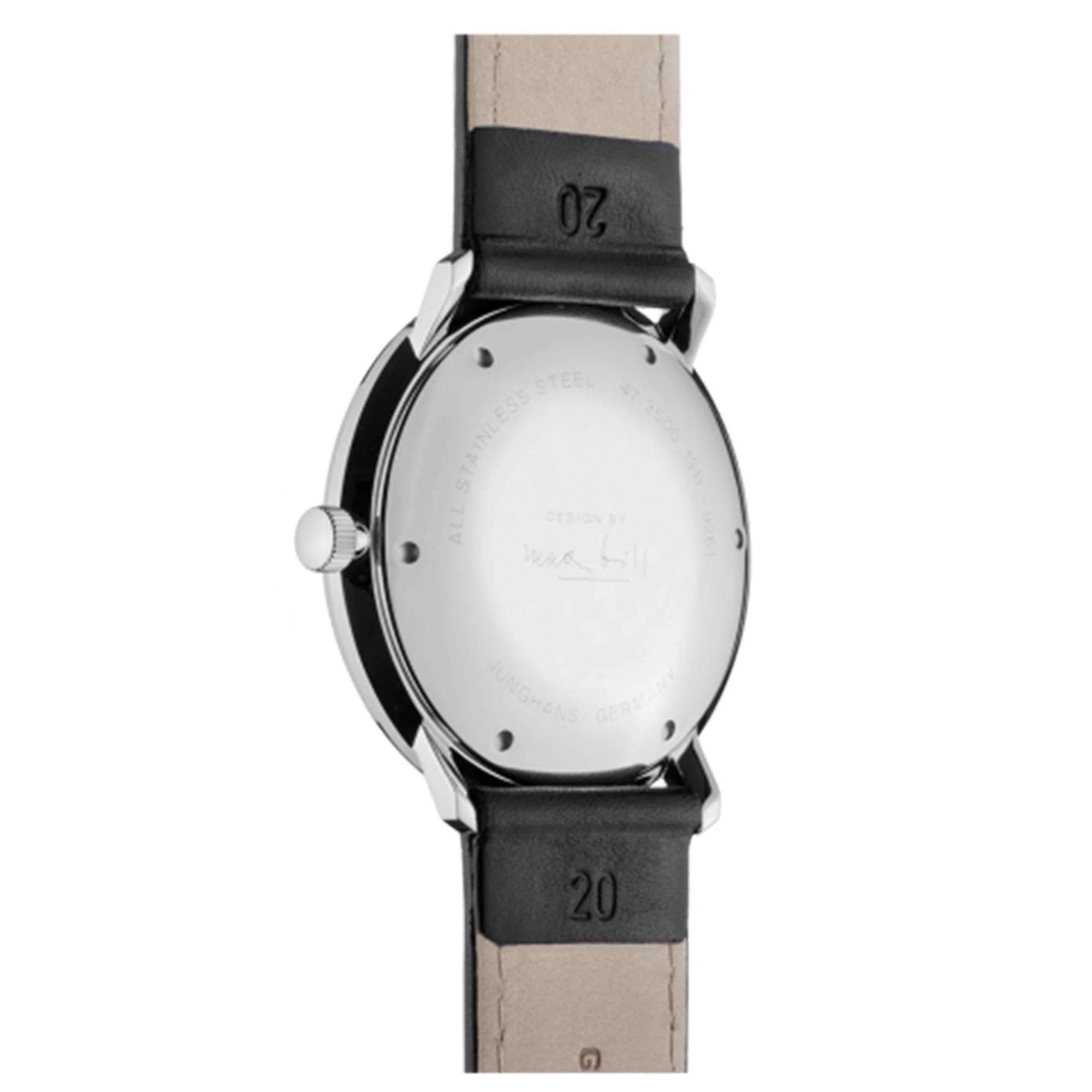 Junghans Max Bill Automatic 027/4700.02 Silver Dial Black Leather Strap Men's Watch - Image 3