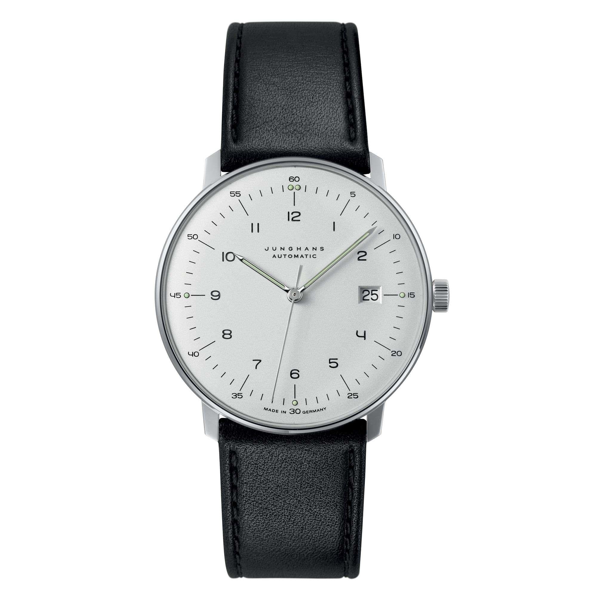 Junghans Max Bill Automatic 027/4700.02 Silver Dial Black Leather Strap Men's Watch - Image 4