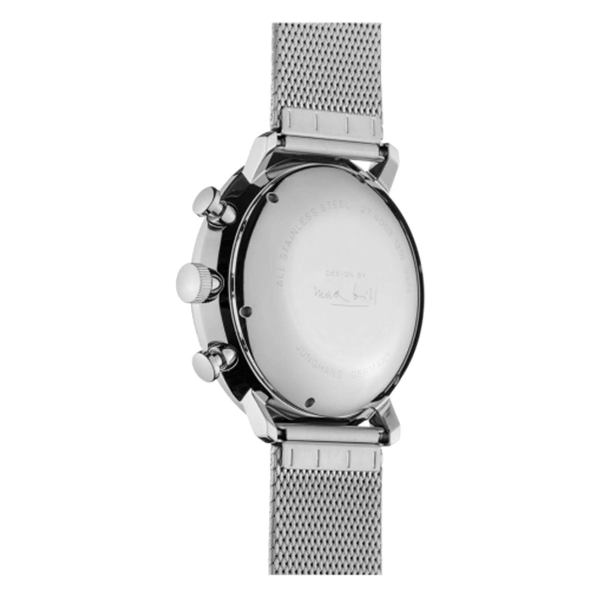 Junghans Max Bill Chronoscope 027/4003.48 Automatic Silver Dial Milanese Bracelet Men's Watch - Image 2