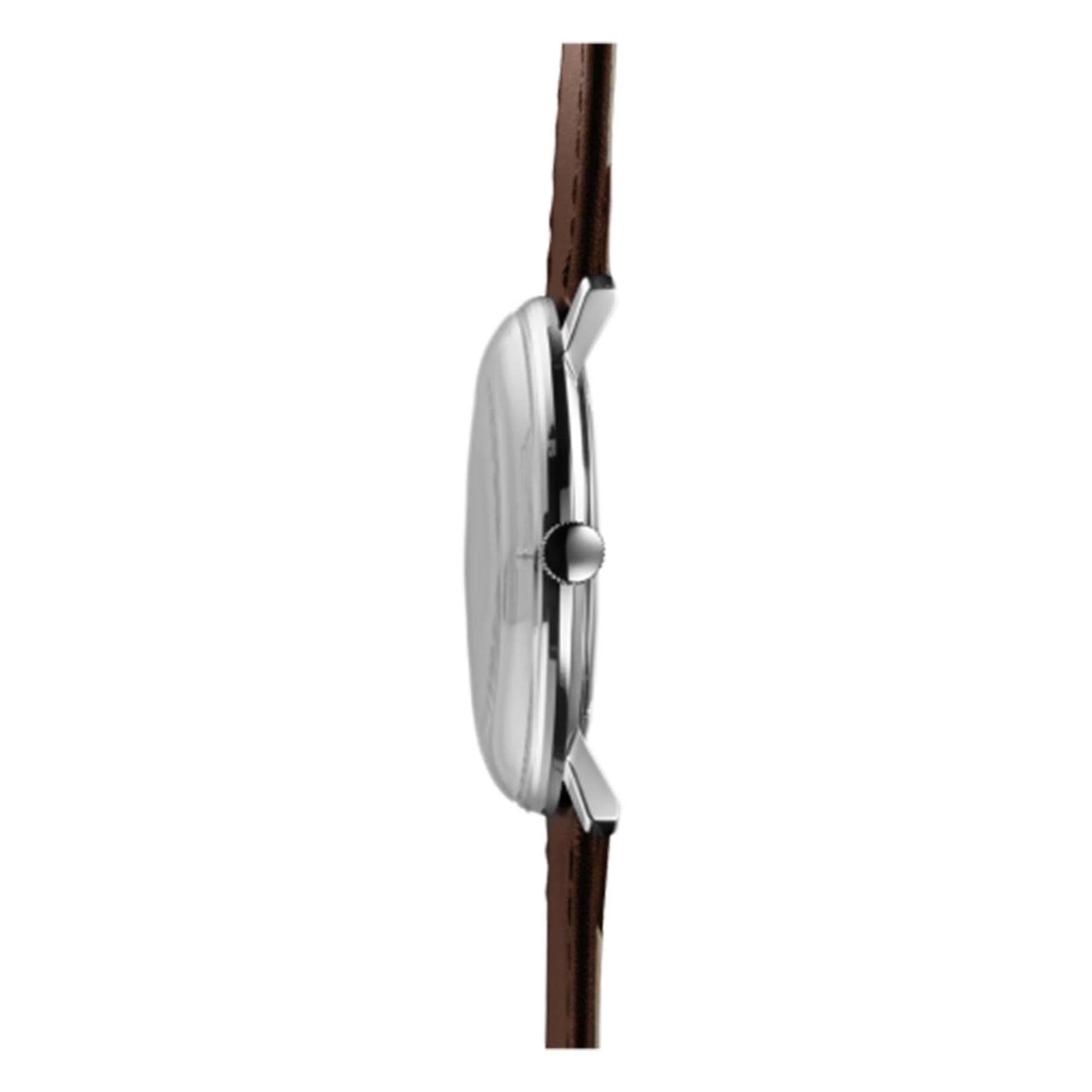 Junghans Max Bill Quartz 041/4461.04 Silver Dial Brown Leather Strap Men's Watch - Image 6