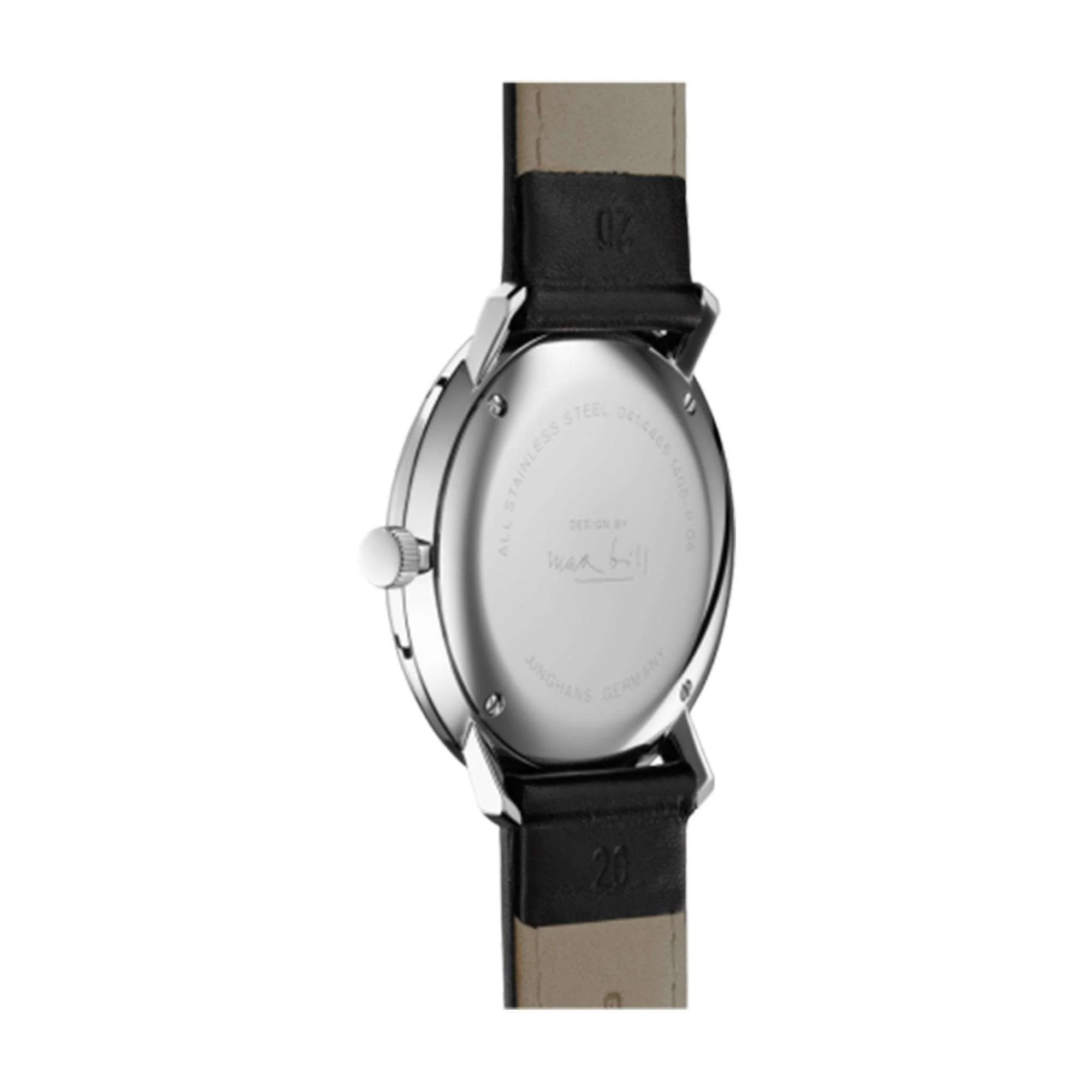 Junghans Max Bill Quartz 041/4465.04 Black Dial Leather Strap Men’s Watch - Image 3