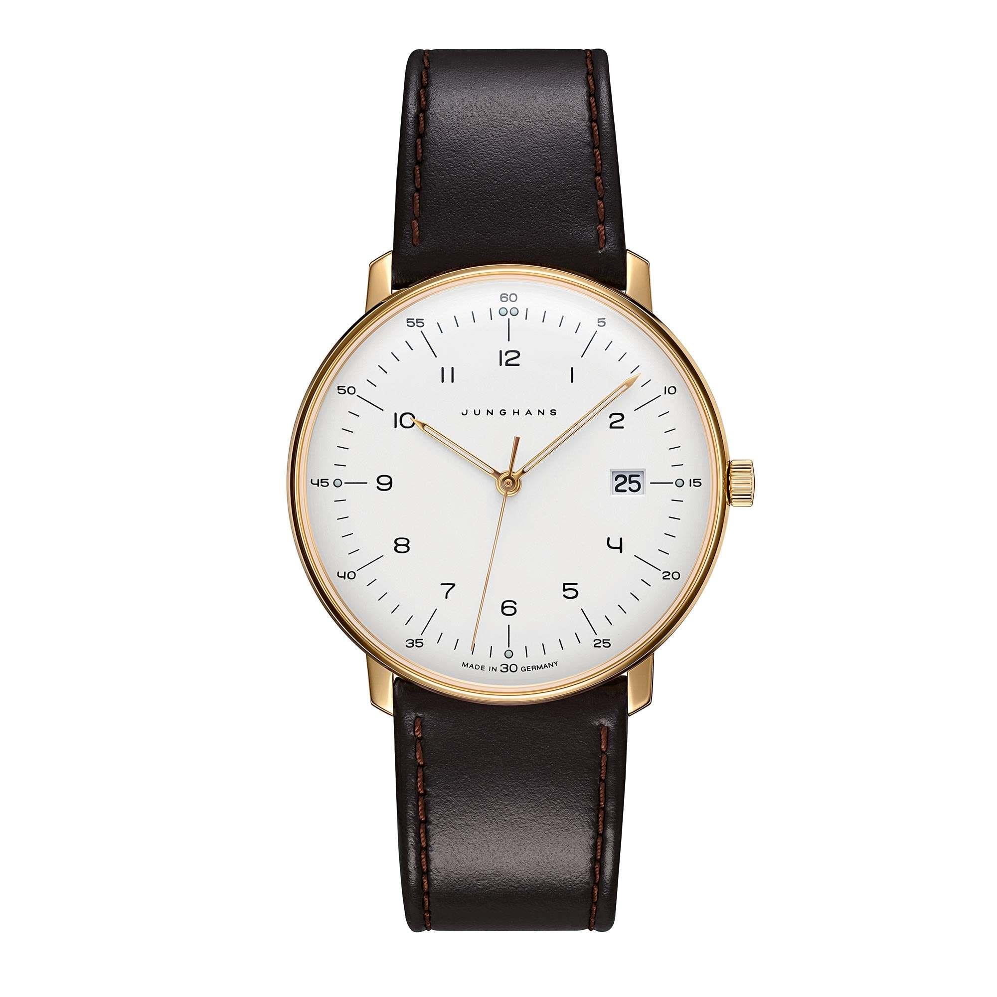 Junghans Max Bill Quartz 041/7872.04 Silver Dial Brown Leather Strap Mens Watch - Image 4