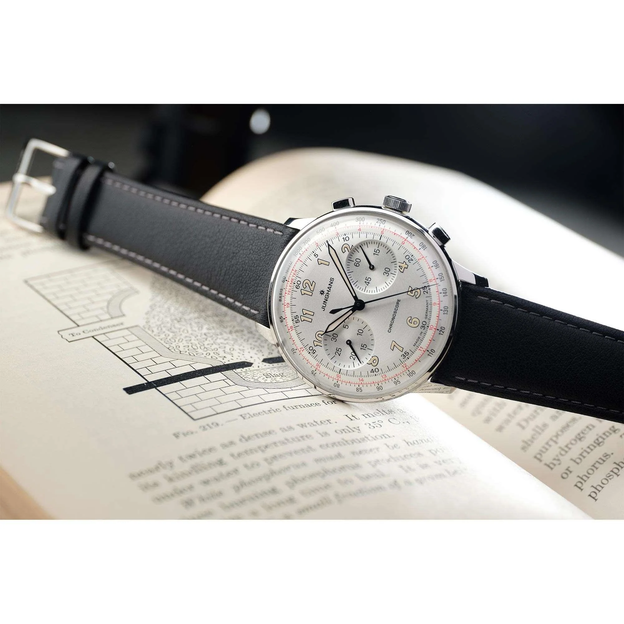 Junghans Meister Telemeter 027/3380.00 Mechanical Hand Wind Silver Dial Leather Strap Men's Watch - Image 10