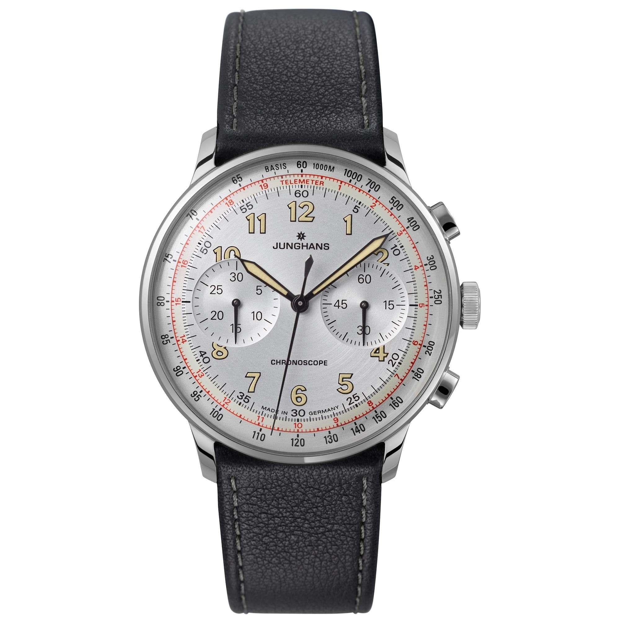 Junghans Meister Telemeter 027/3380.00 Mechanical Hand Wind Silver Dial Leather Strap Men's Watch - Image 6