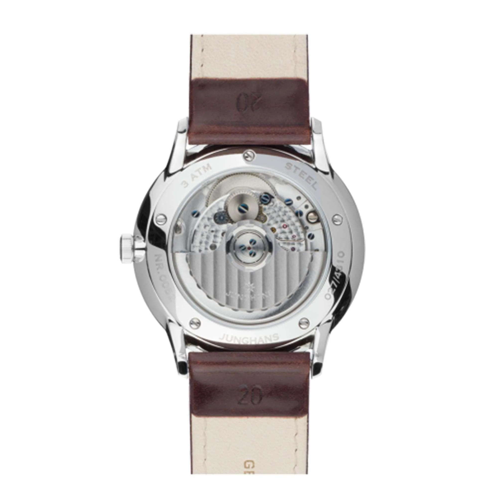 Junghans Meister Classic Automatic Silver Dial Brown Leather Strap Mens Watch 027/4310.00 - Image 6