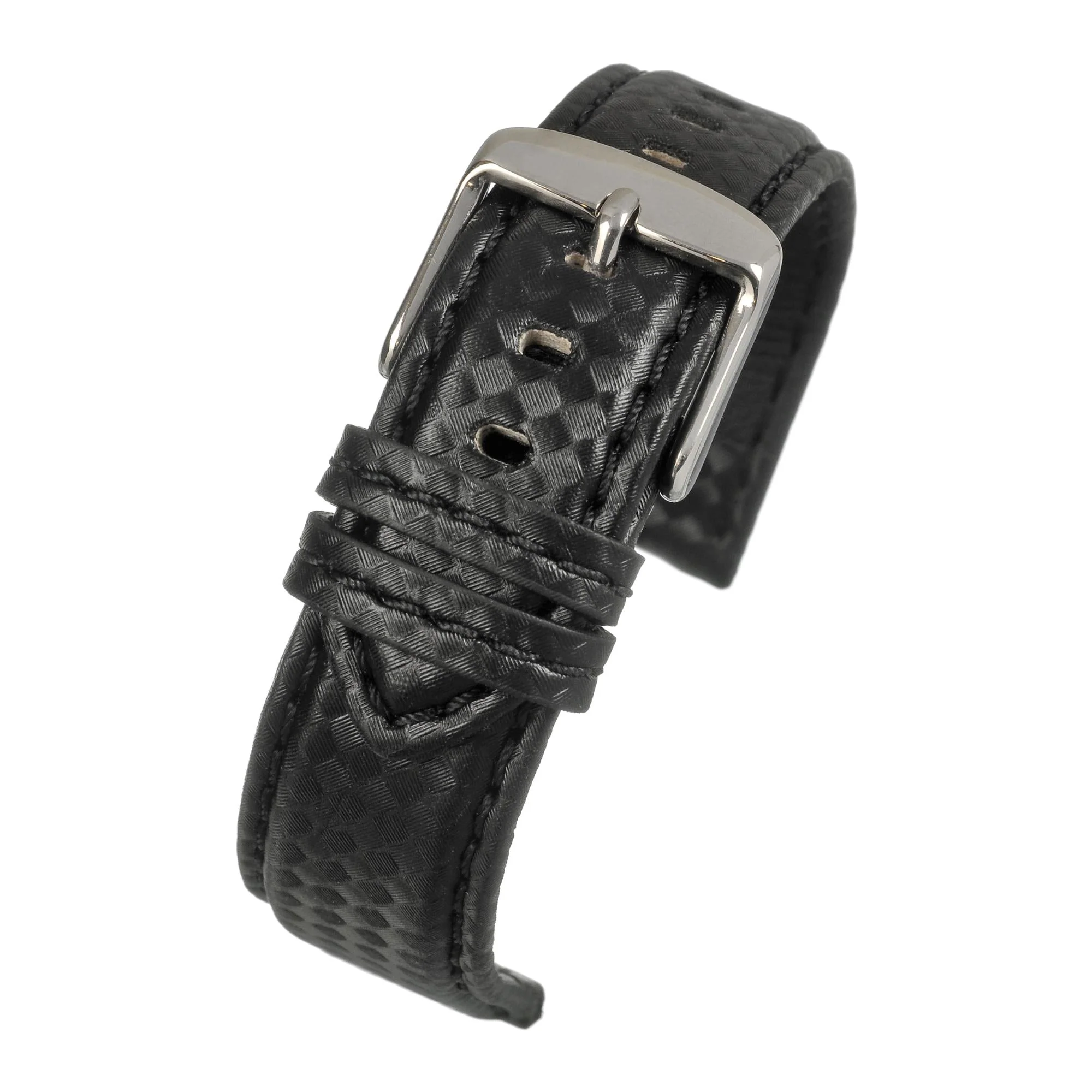 LBS Black Carbon with Black Stitch Watch Strap WH640/20 - Image 3