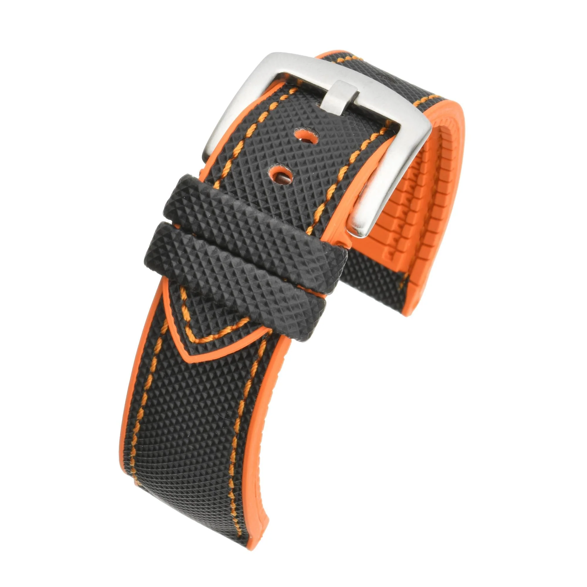 LBS Black/Orange Premium Waterproof Hybrid Men's Watch Strap WS251/22 - Image 3