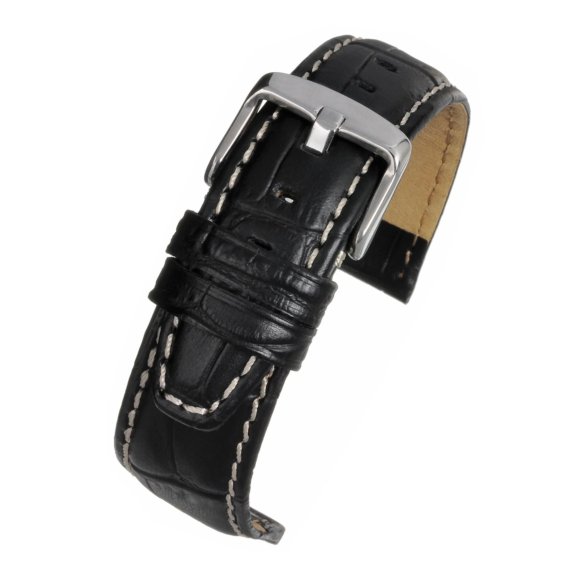 LBS Black Super Alligator Grain Strap with Nubuck Lining WH600/20 - Image 3