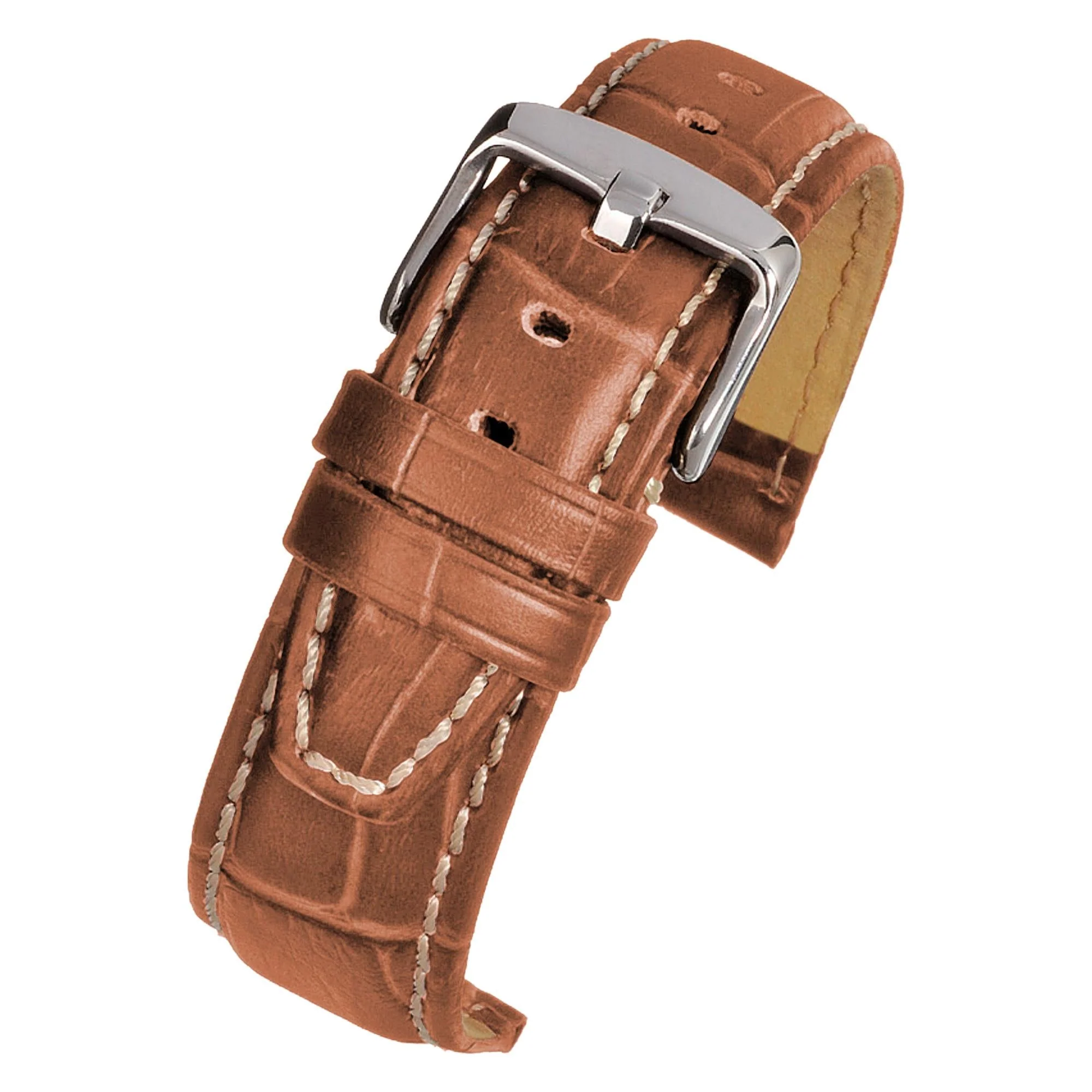LBS Tan Super Alligator Grain with Nubuck Watch Strap WH601/18 - Image 3