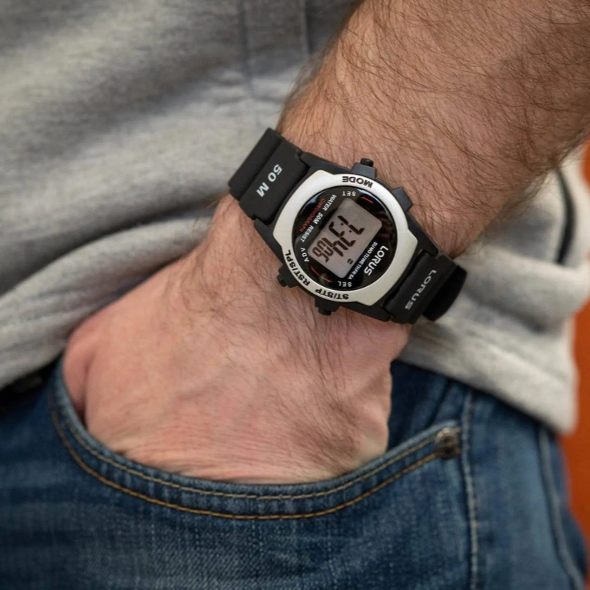 Lorus Digital Sports Black Resin Strap Men’s Watch R2361AX9 - Image 2