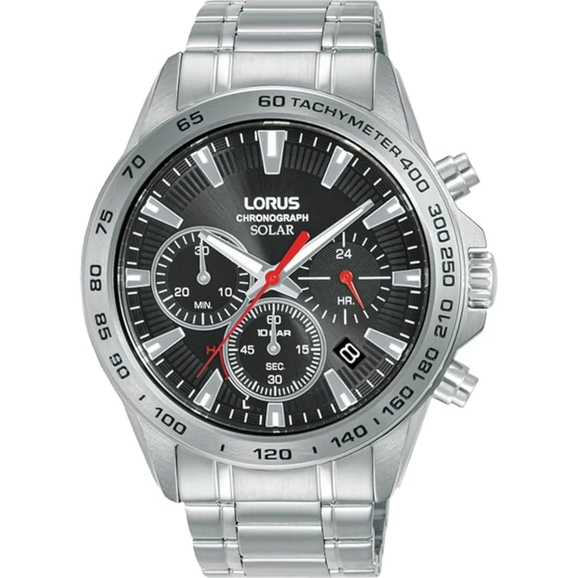 Lorus Solar Chronograph Black Dial Men's Watch RZ501AX9 - Image 2