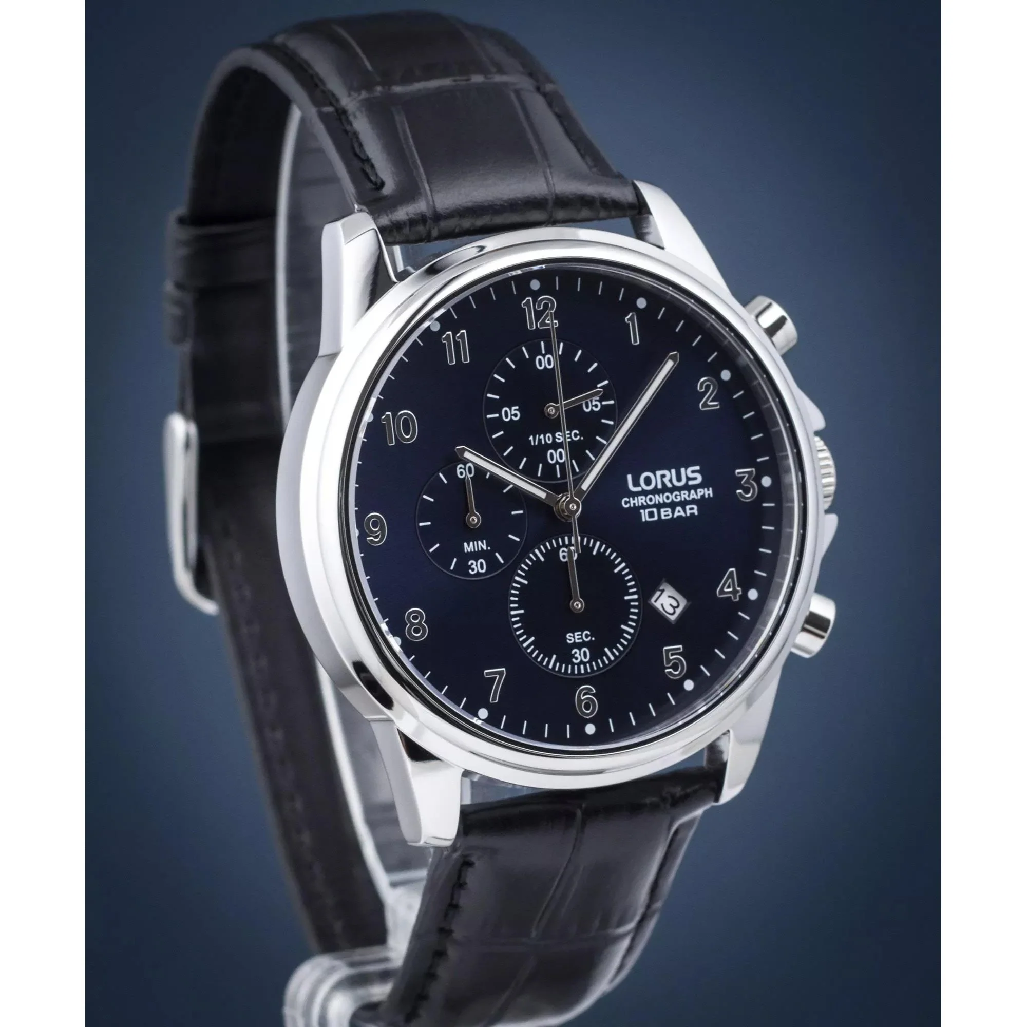 Lorus Dress Chronograph Dark Blue Sunray Dial Men's Watch RM341JX9 - Image 2