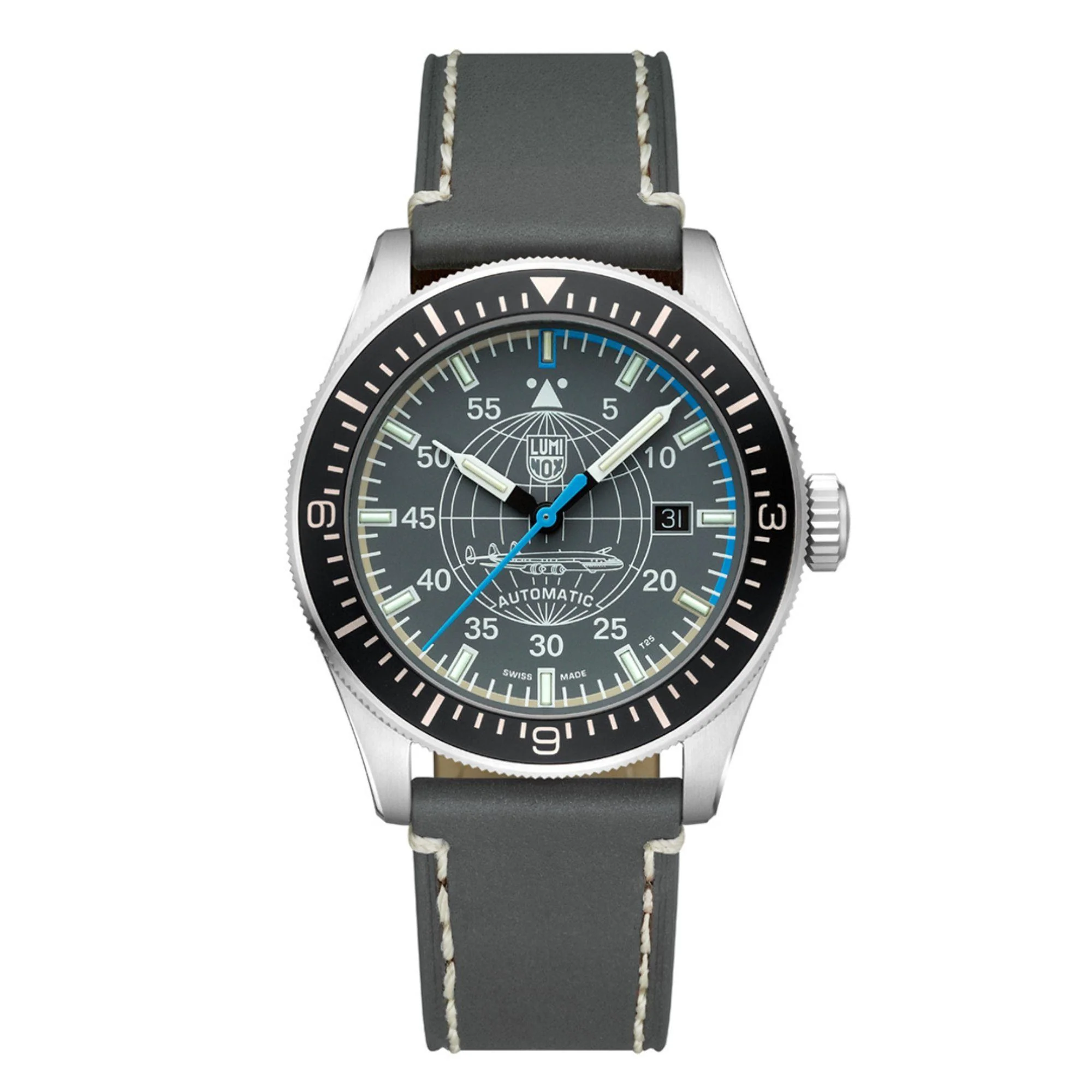 Luminox Air Automatic Constellation 9600 Series Grey Dial Leather Strap Men's Watch XA.9602 - Image 10