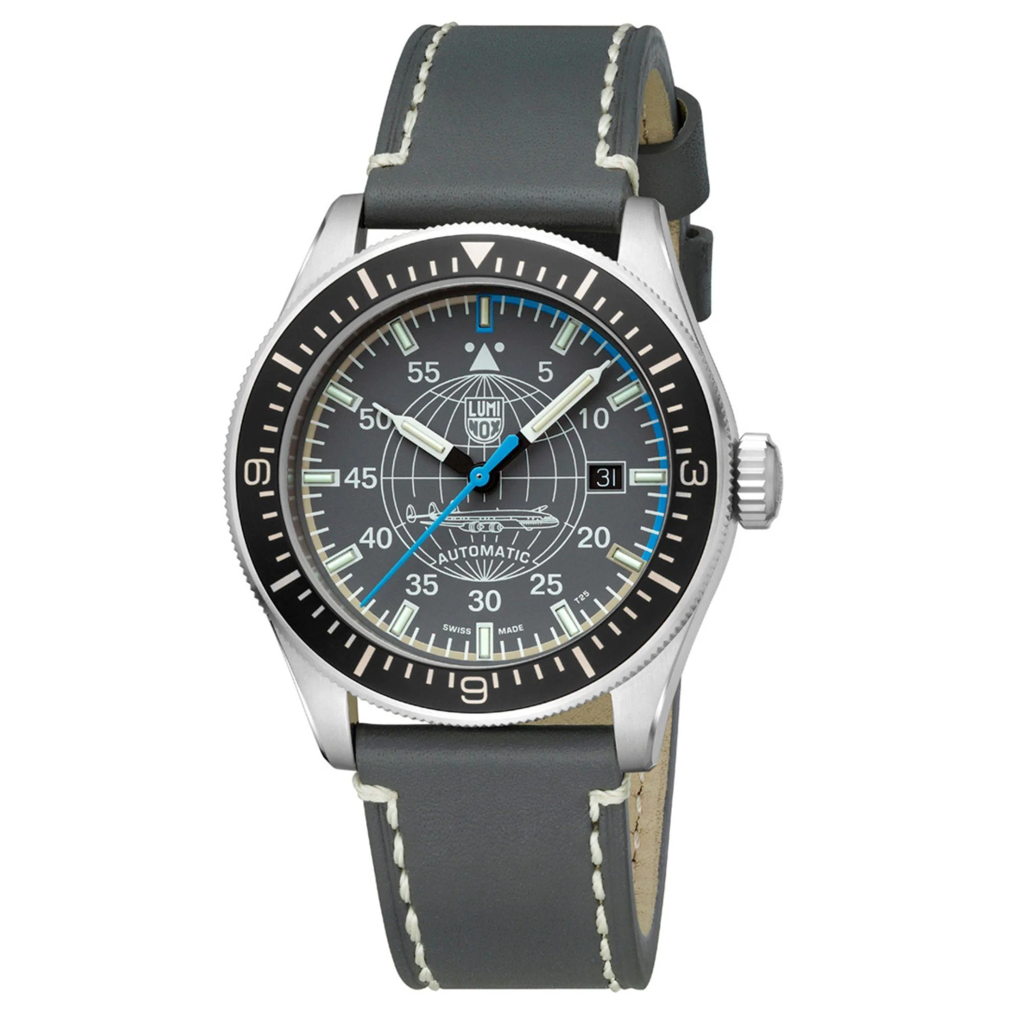 Luminox Air Automatic Constellation 9600 Series Grey Dial Leather Strap Men's Watch XA.9602 - Image 12