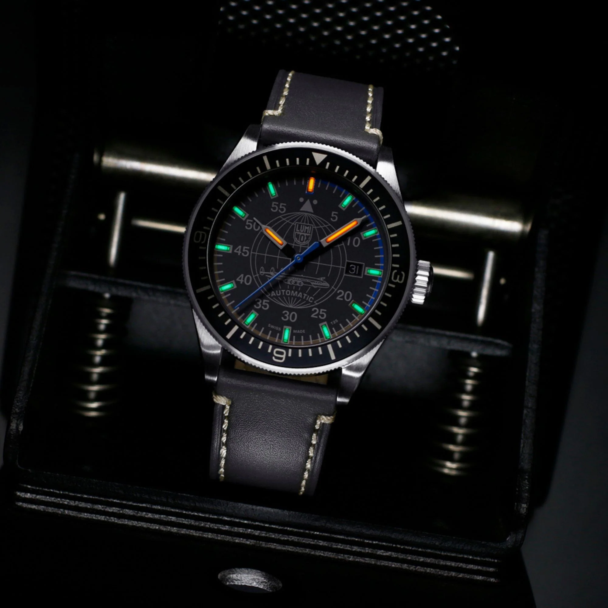 Luminox Air Automatic Constellation 9600 Series Grey Dial Leather Strap Men's Watch XA.9602 - Image 19
